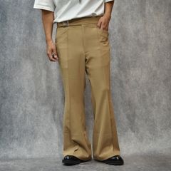 Viscose Twill Flare Trousers "BRASCO" (BEIGE) / フレアパンツ