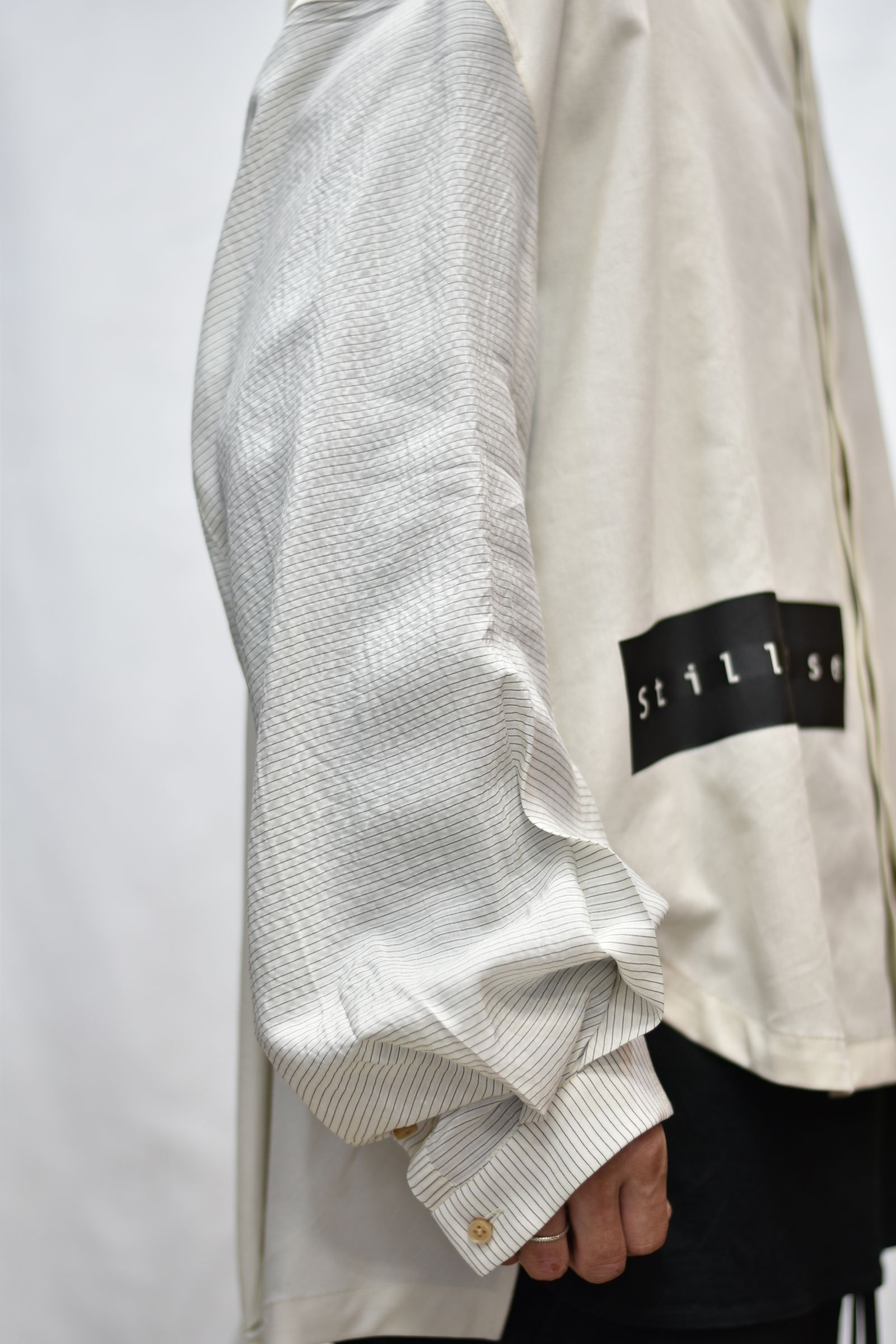 スタンドカラー ルーズシャツ / LB21SS-SH02-CP (ECUR×PIN BORDER)