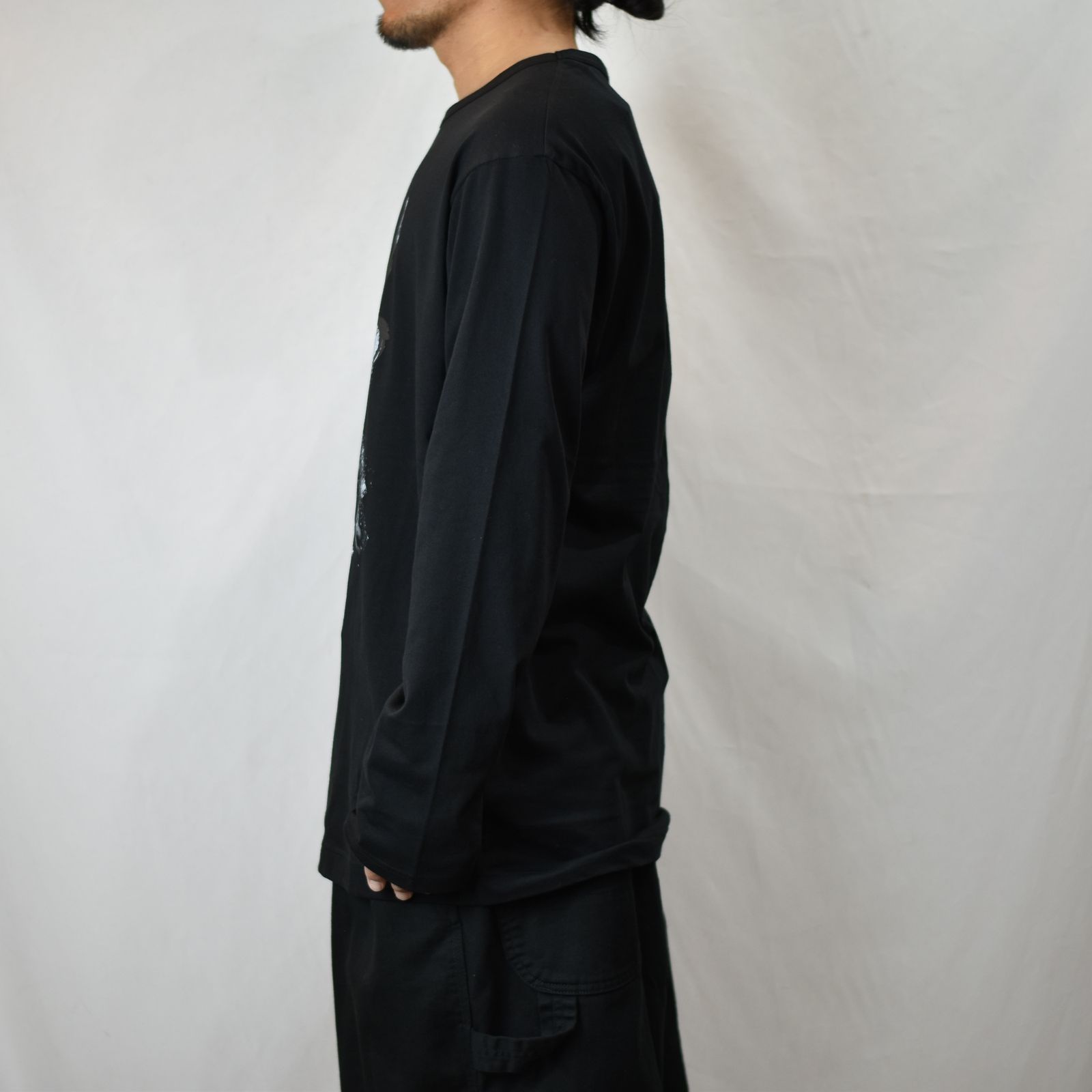 30/- COMBED SINGLE JERSEY PT LONG SLEEVE (BLACK) / プリント ロングスリーブ （ブラック）