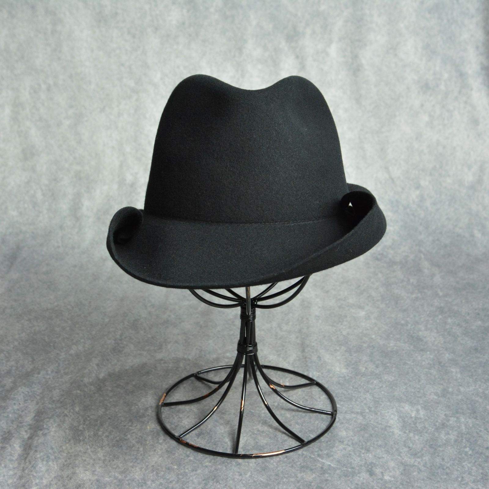yohji yamamoto GrounY ハット 帽子 yohji yamamoto - ROLL BRIM HAT （CHARCOAL） / ロールブリム