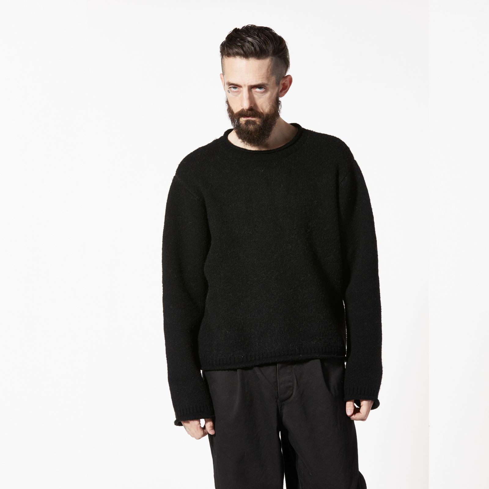 HIMALAYA YAKU KNIT JACQUARD LOGO PULLOVER （BLACK / ブラック）｜ヒマラヤ ヤクニット ｜ KN-784-01