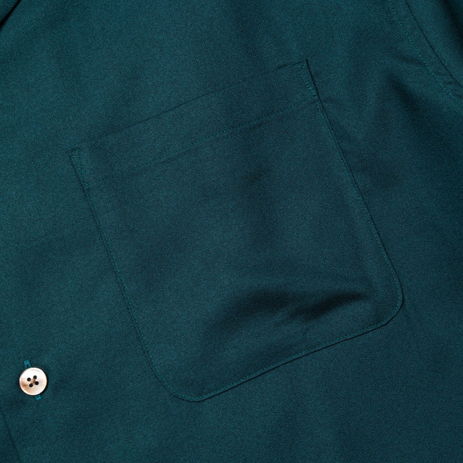 EMBROIDERY "BLATANT LOCALISM" OPEN COLLAR SH (GREEN) / オープンカラーシャツ