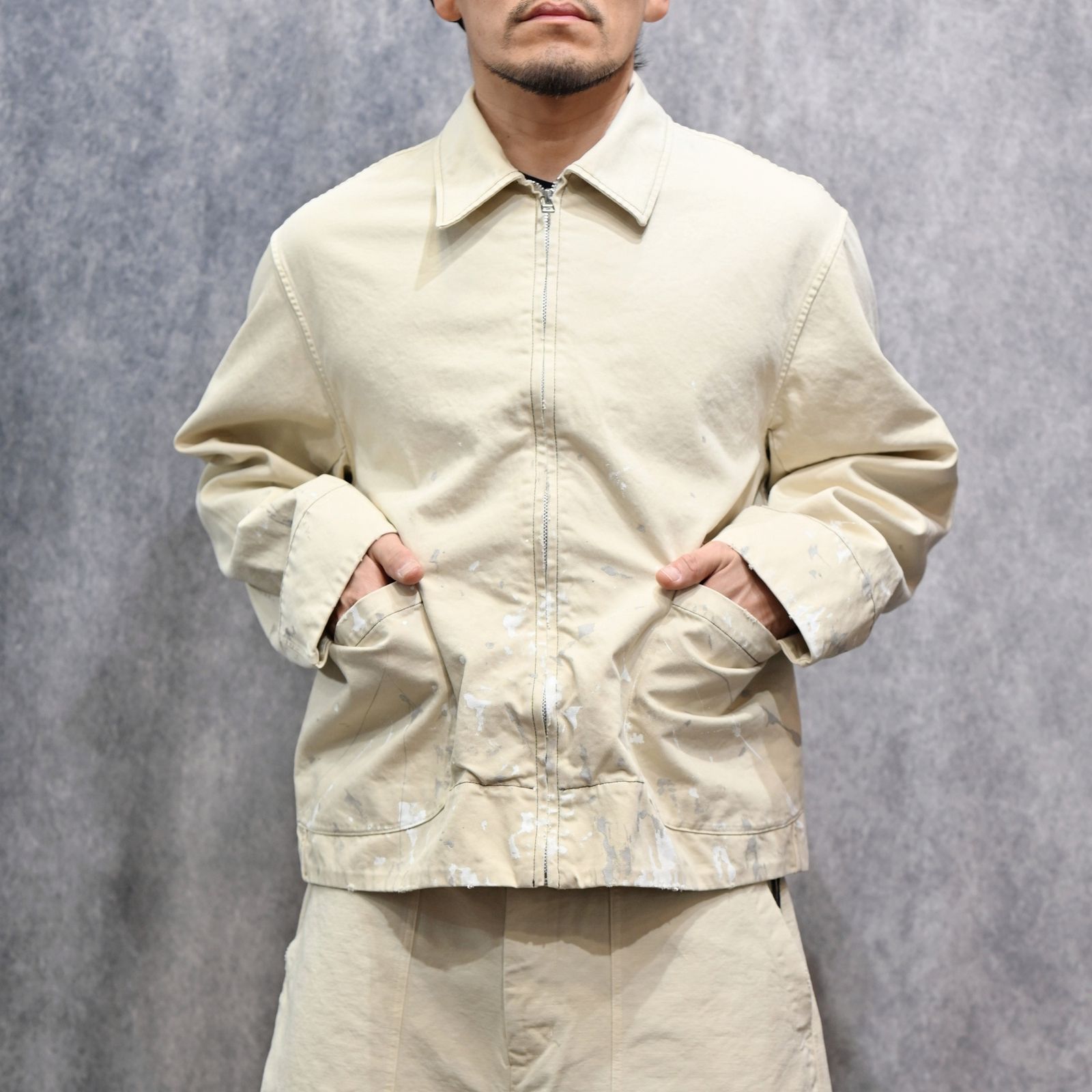 FULL ZIP CHINO BLOUSON (OFF WHITE / オフホワイト) チノブルゾン｜2601013