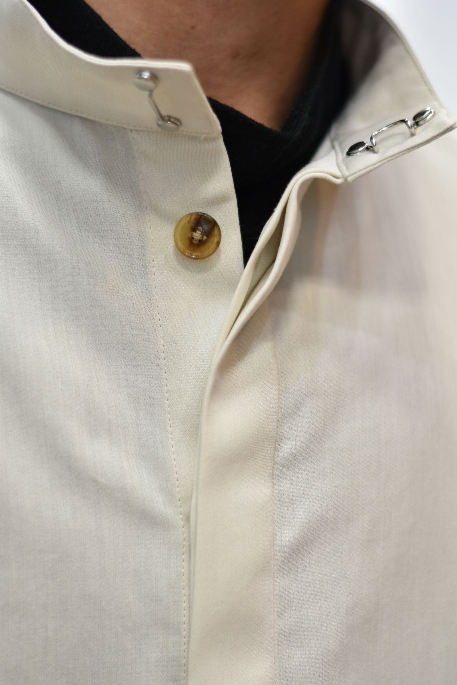 スタンドカラー ルーズシャツ / LB21SS-SH02-CP (ECUR×PIN BORDER)
