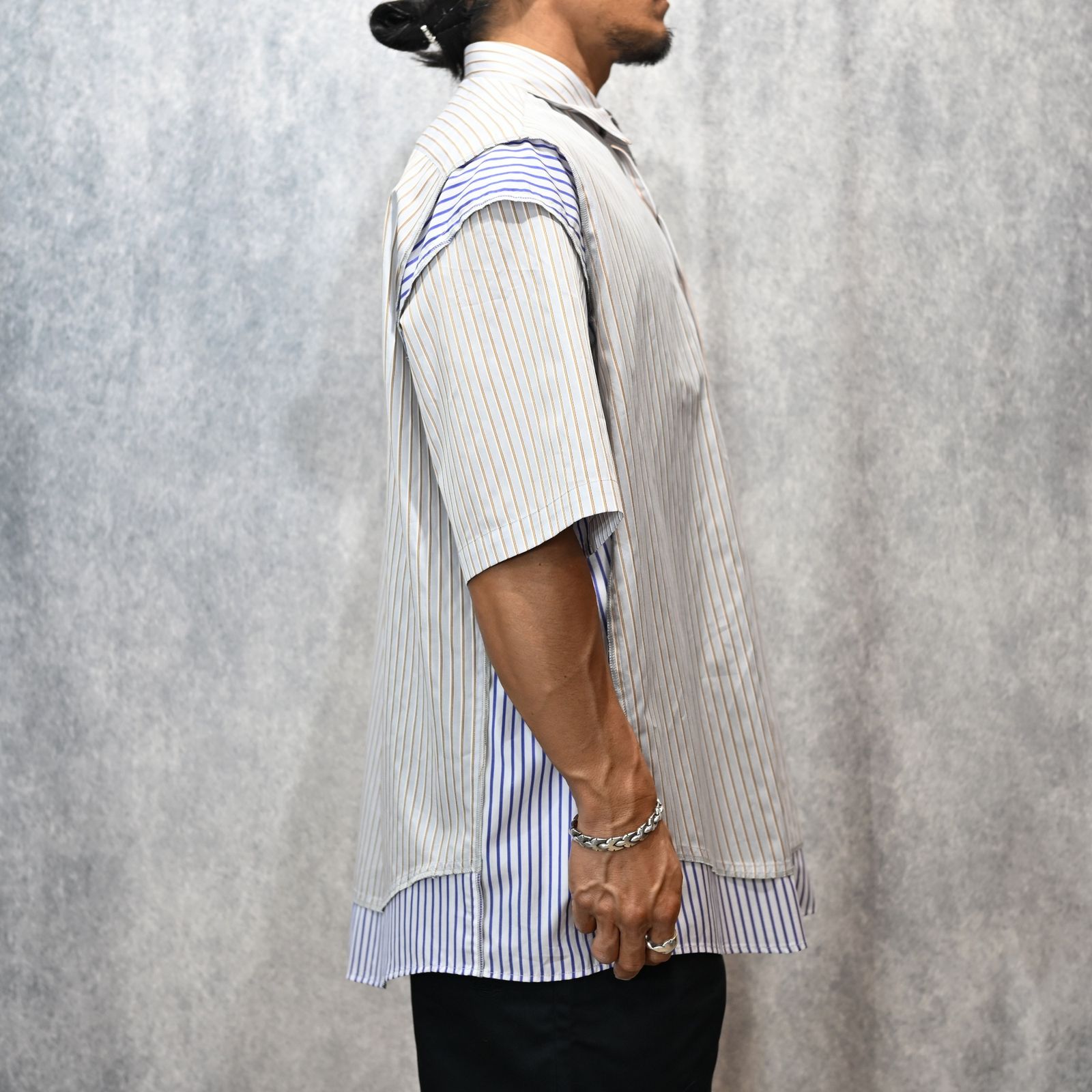 HALF SLEEVE SHIRT （GRY STRIPE） / 半袖シャツ （グレーストライプ） / 2251-SH53-016