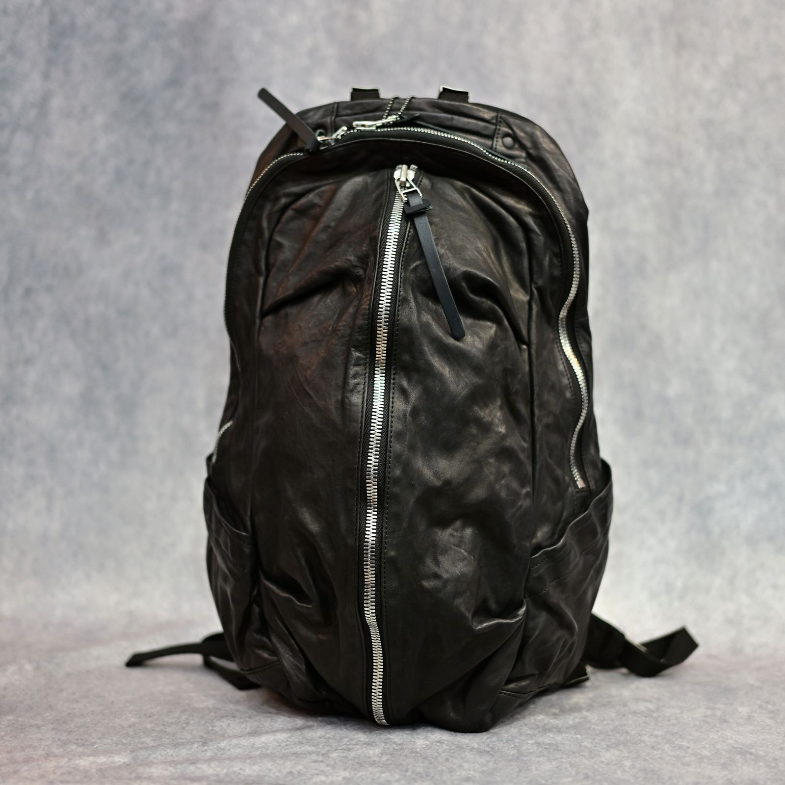 ITALY SHOULDER GARMENT-DYED BACKPACK （BLACK）｜イタリーショルダー製品染め 0.8mm リュック｜243-03