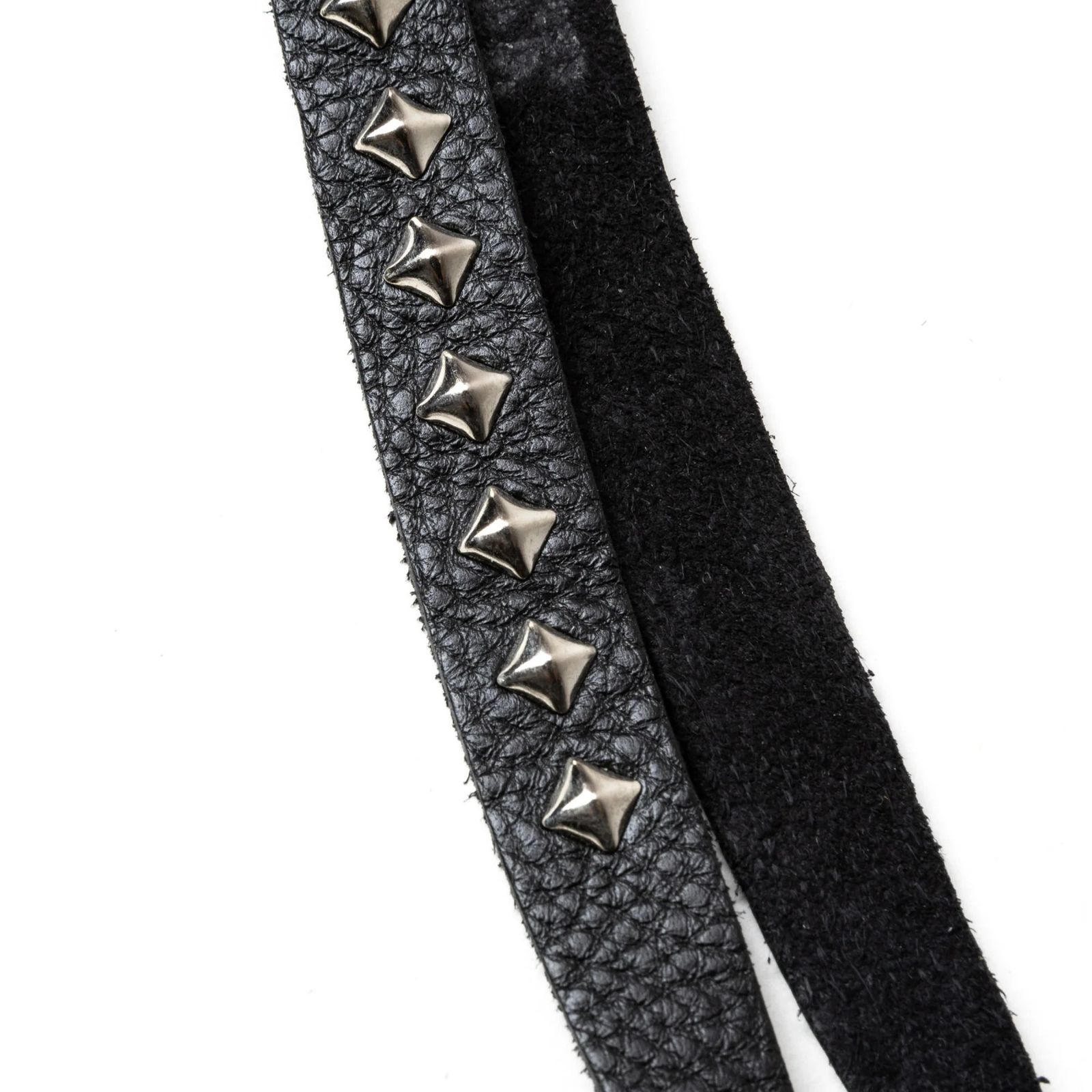 STUDS & KNITTING LEATHER LONG KEY RING ＜TYPE A＞ (BLACK) / スタッズレザー 編み込みレザー ロングタイプ キーリング キーホルダー