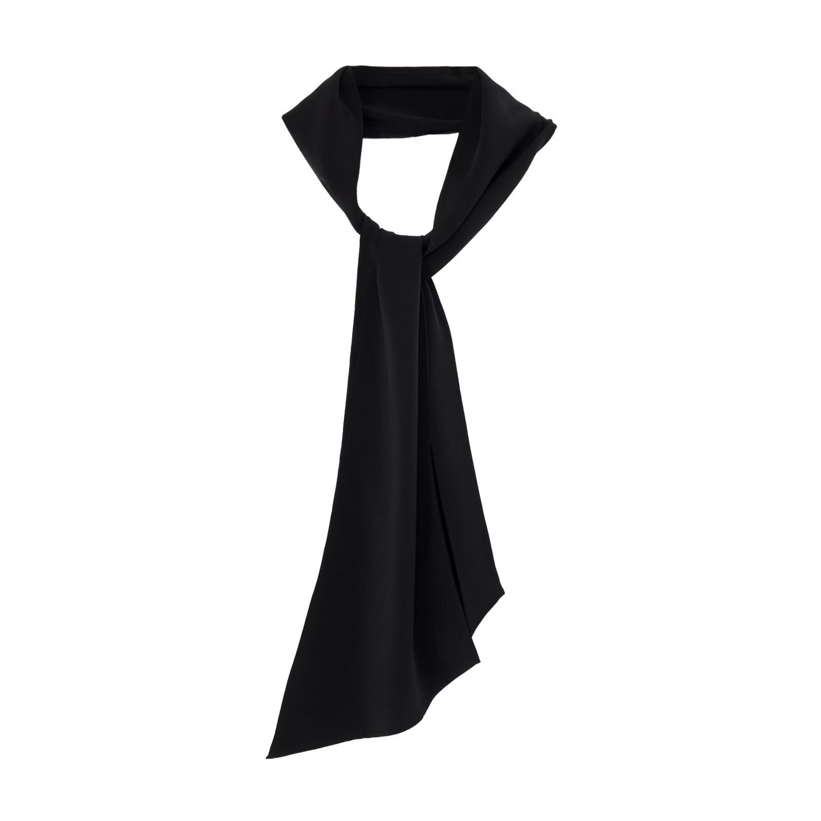 20MOMME DE CHINE SUEDE TUMBLER SCARF （BLACK / ブラック） スカーフ｜HW-L10-404-1-03