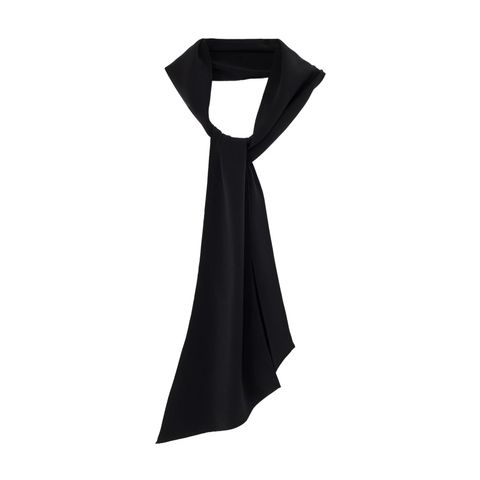 20MOMME DE CHINE SUEDE TUMBLER SCARF （BLACK / ブラック） スカーフ｜HW-L10-404-1-03