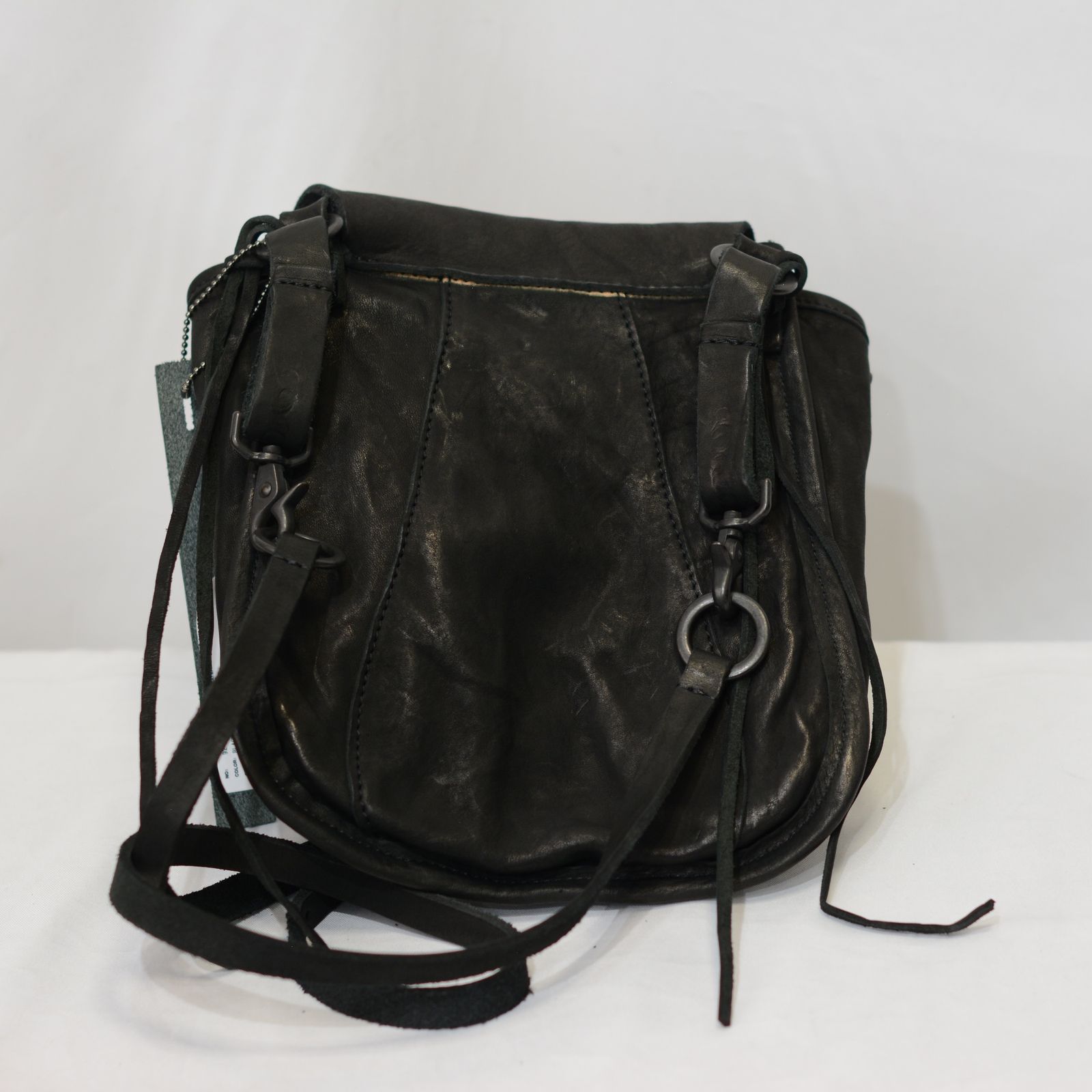 ジャパン ダブルショルダー フルタンニン製品染め バッグ （BLACK）