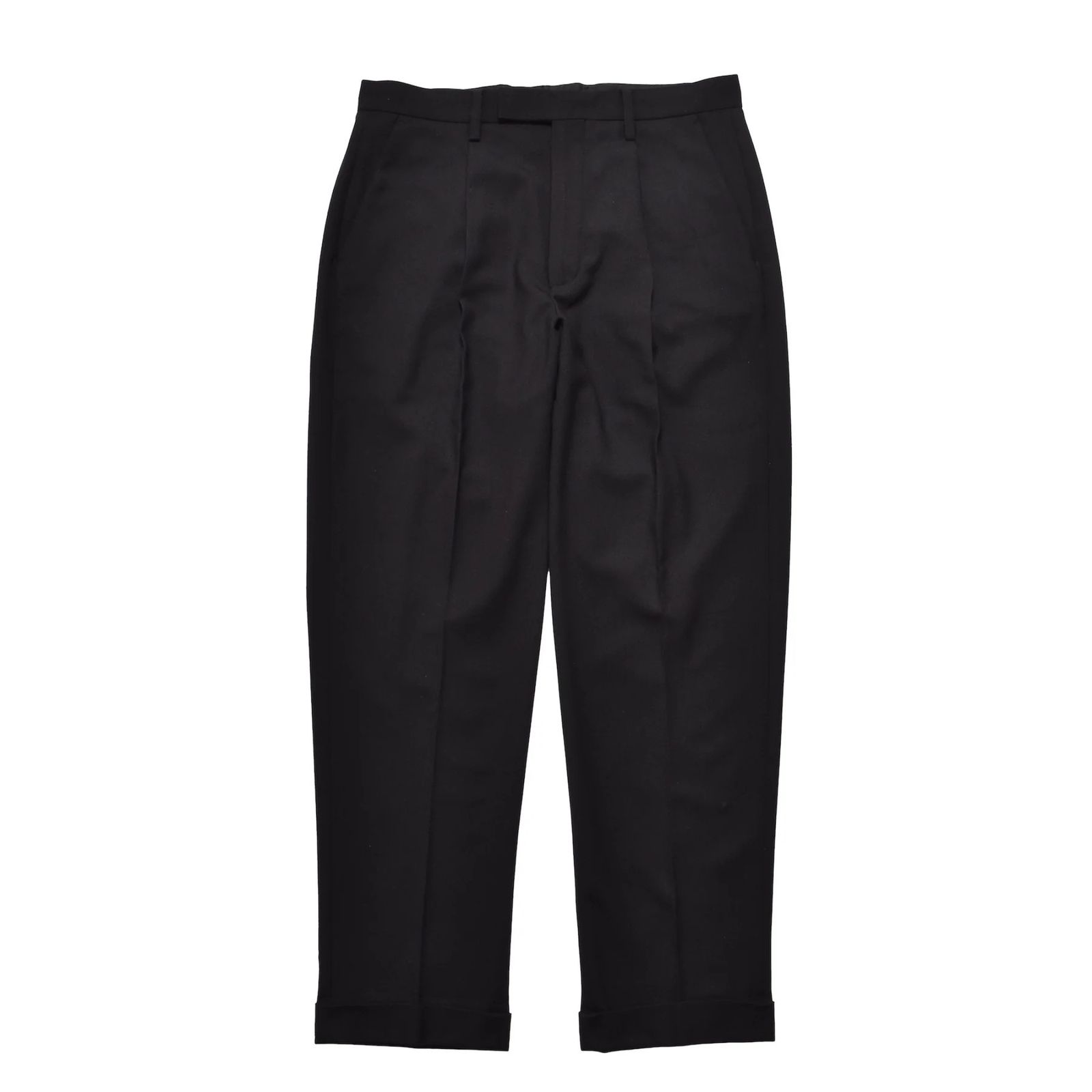 PE.Wool Tapered TRS （BLK）｜ワンタックテーパードスラックス｜2510-7001