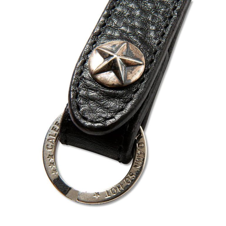 売れ筋がひ新作！ STAR SILVER - CALEE CONCHO スター / (BLACK) RING KEY LEATHER 小物