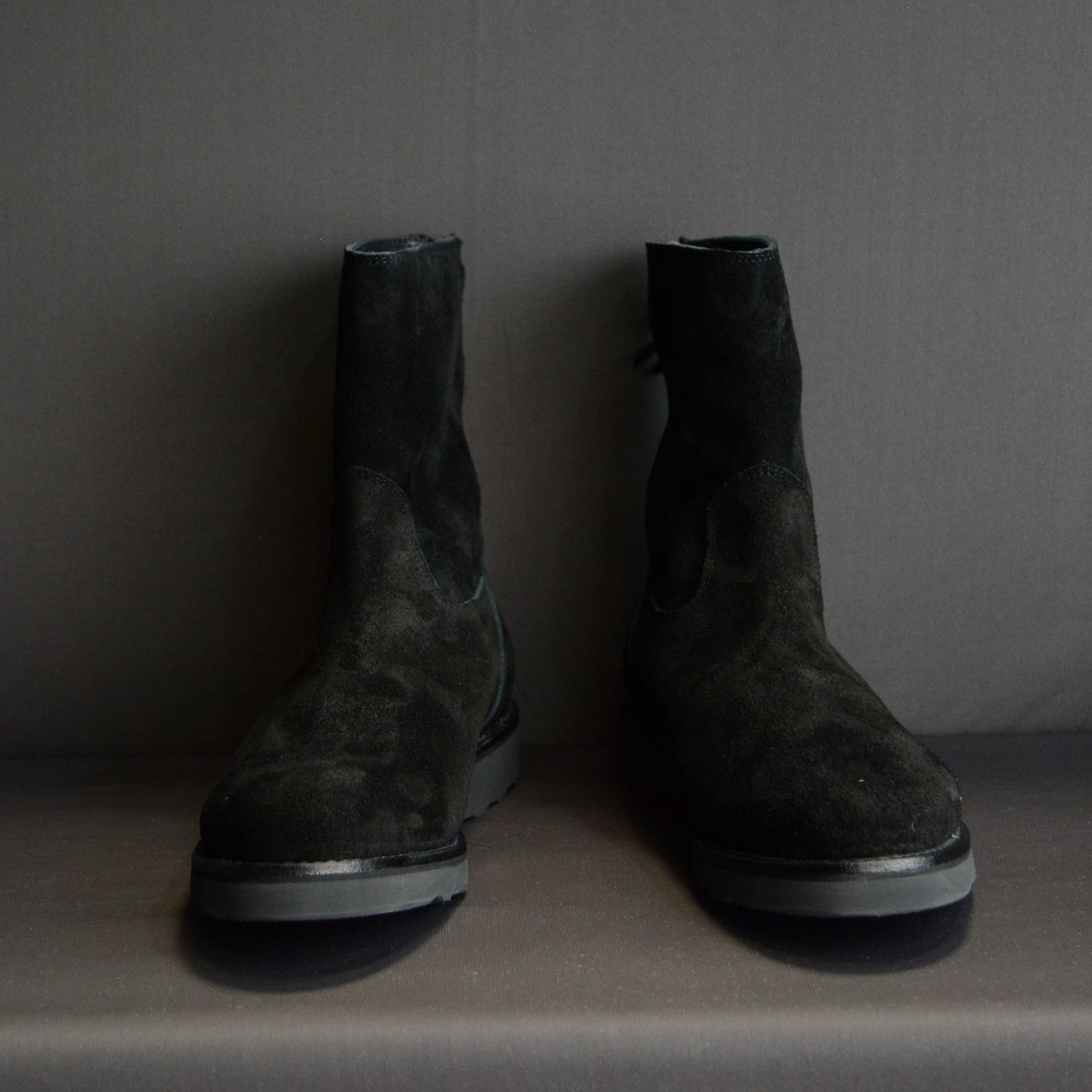 MINEDENIM - Suede Leather Back Zip Boots （BLACK） / スエード ...