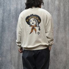 SYNDICATE RETRO WESTERN GIRL CREW NECK SW (Lt. BEIGE)｜クルーネック スウェット トレーナー｜CL-25AW029