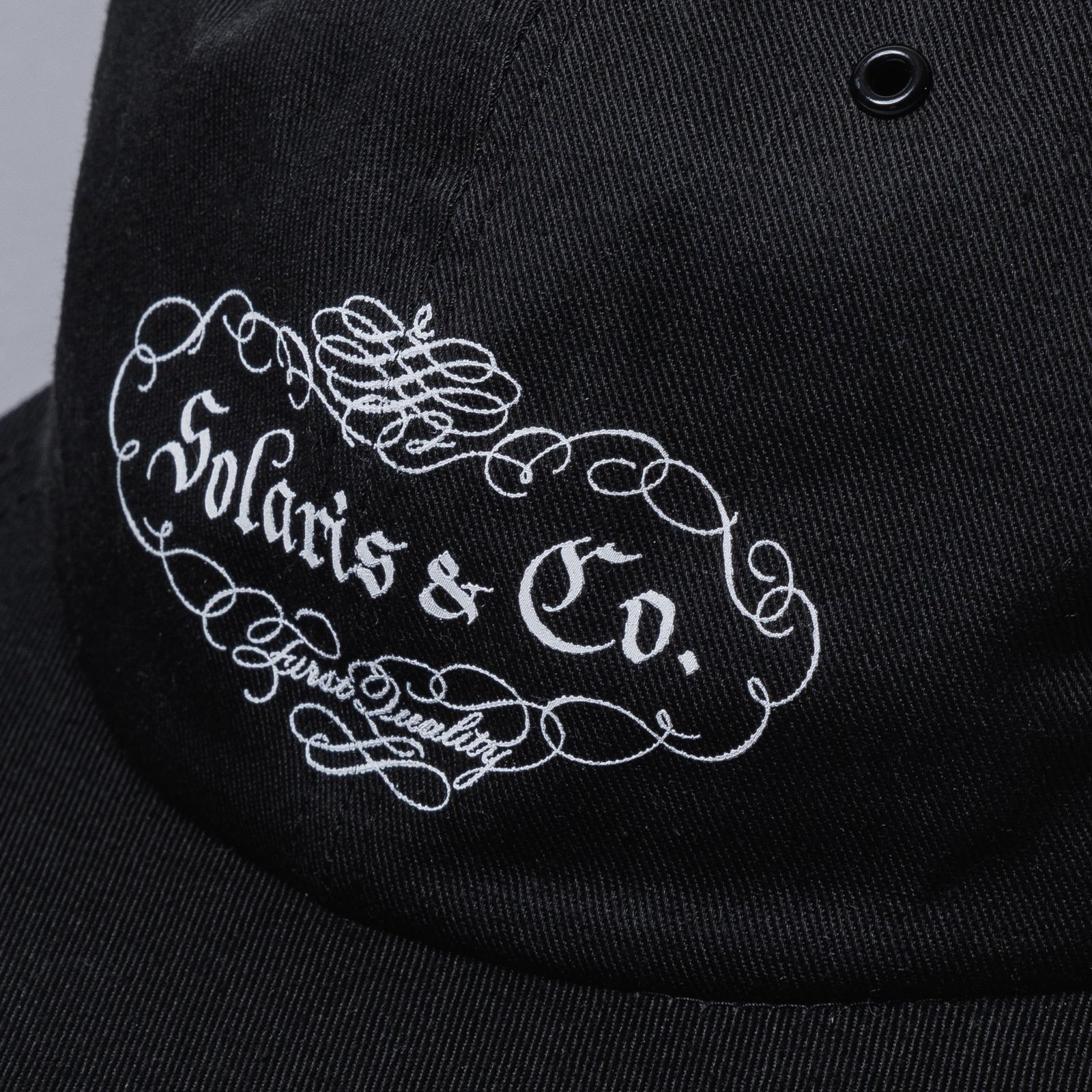 CALLIGRAPHY 6PANEL CAP "RUGGEDMAN" (BLACK) / カリグラフィー 6パネルキャップ