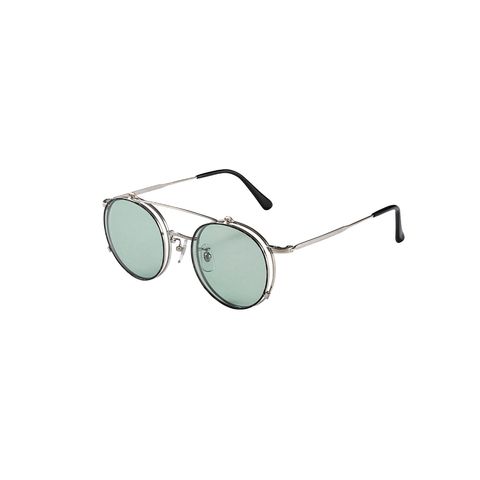 Flip up type circle metal glasses -Limited- (Sliver.Green) / フリップアップタイプ サークルメタル グラシズ -数量限定- / サングラス