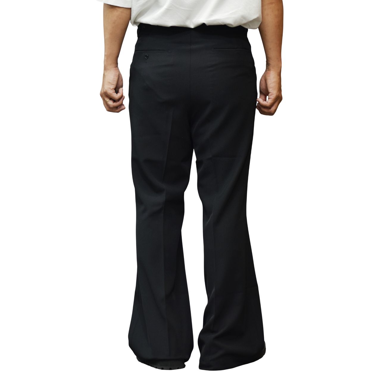 Viscose Twill Flare Trousers "BRASCO" (BLACK) / フレアパンツ
