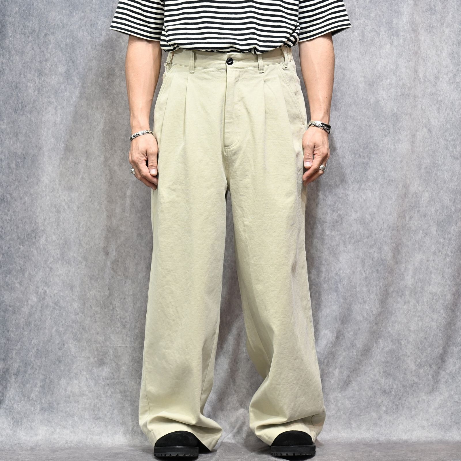 新品未使用　The Chino ベージュ チノパン サイズ82　日本製 New Manual - CHINO WIDE TROUSERS （BEIGE） / チノパンツ ワイド