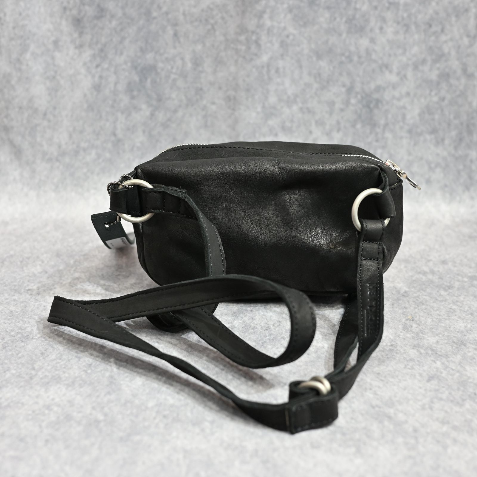 ジャパンダブルショルダー フルタンニン製品染め ショルダーバッグ / （BLACK） 92-19