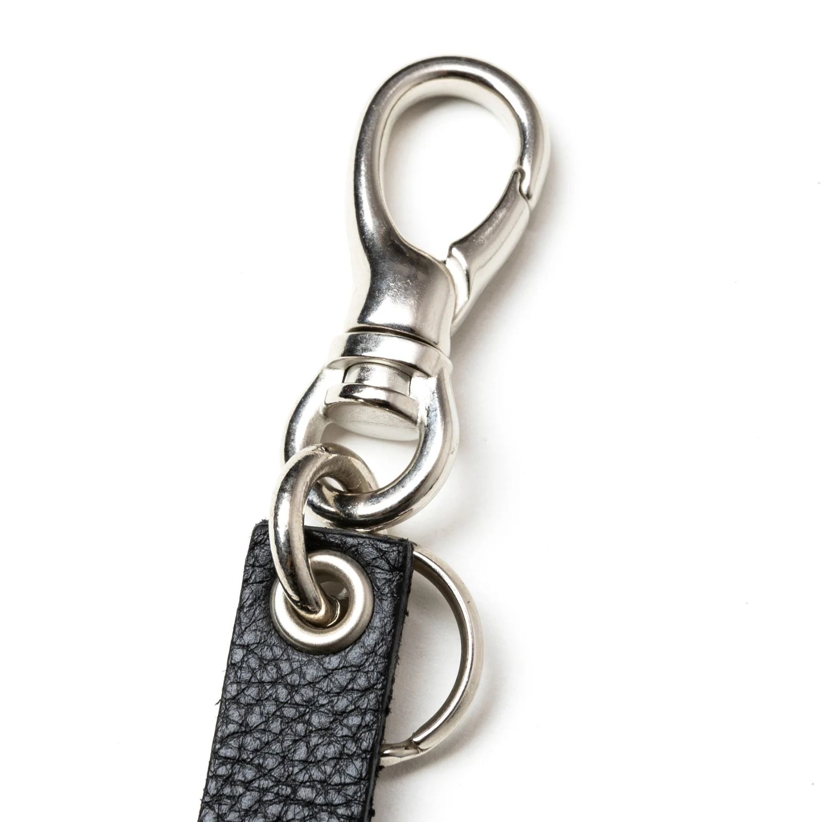STUDS & KNITTING LEATHER SHORT KEY RING ＜TYPE B＞ (BLACK) / スタッズレザー 編み込みレザー ショートタイプ キーリング キーホルダー