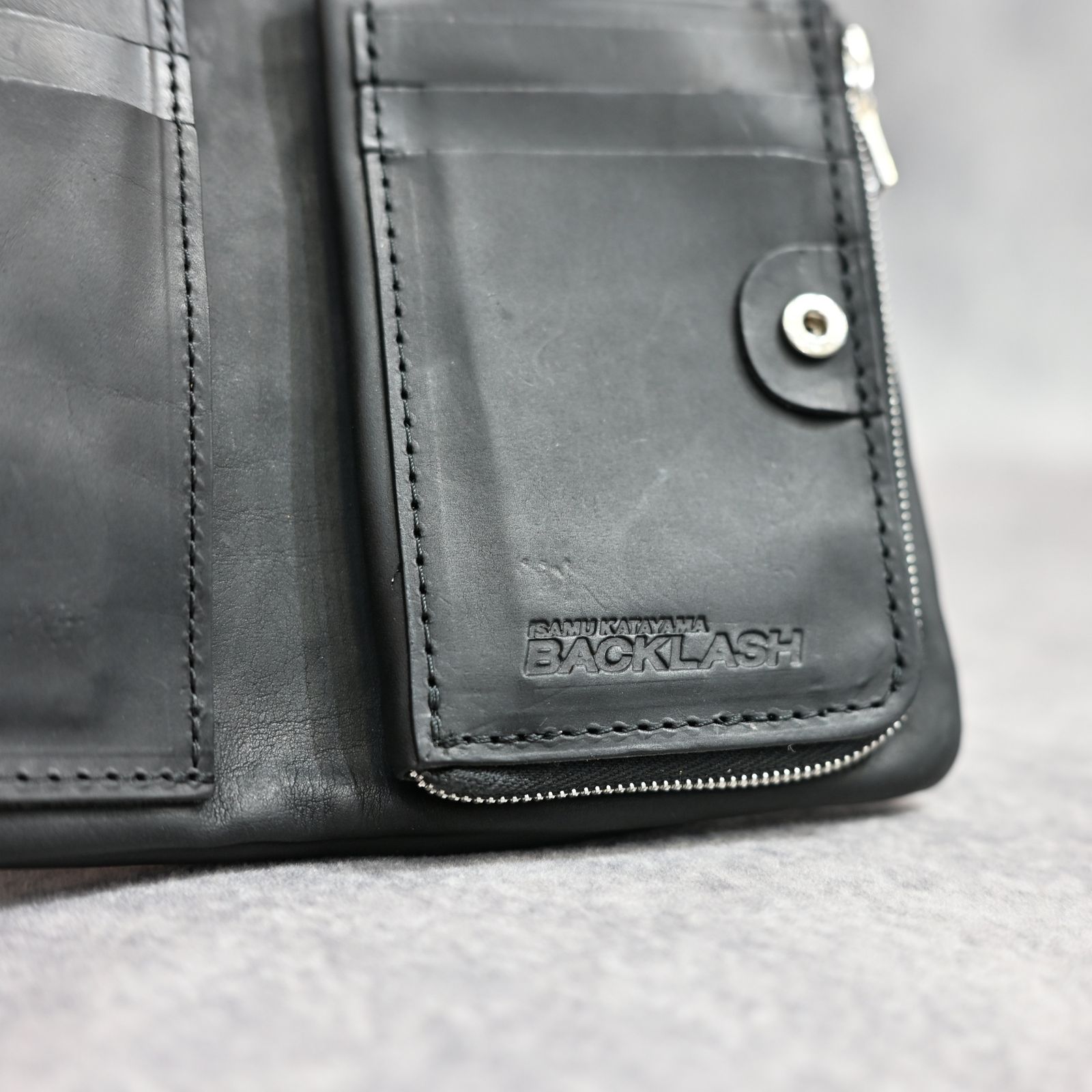 GUIDI オイルカーフ 二つ折り 財布 （BLACK）｜345-37