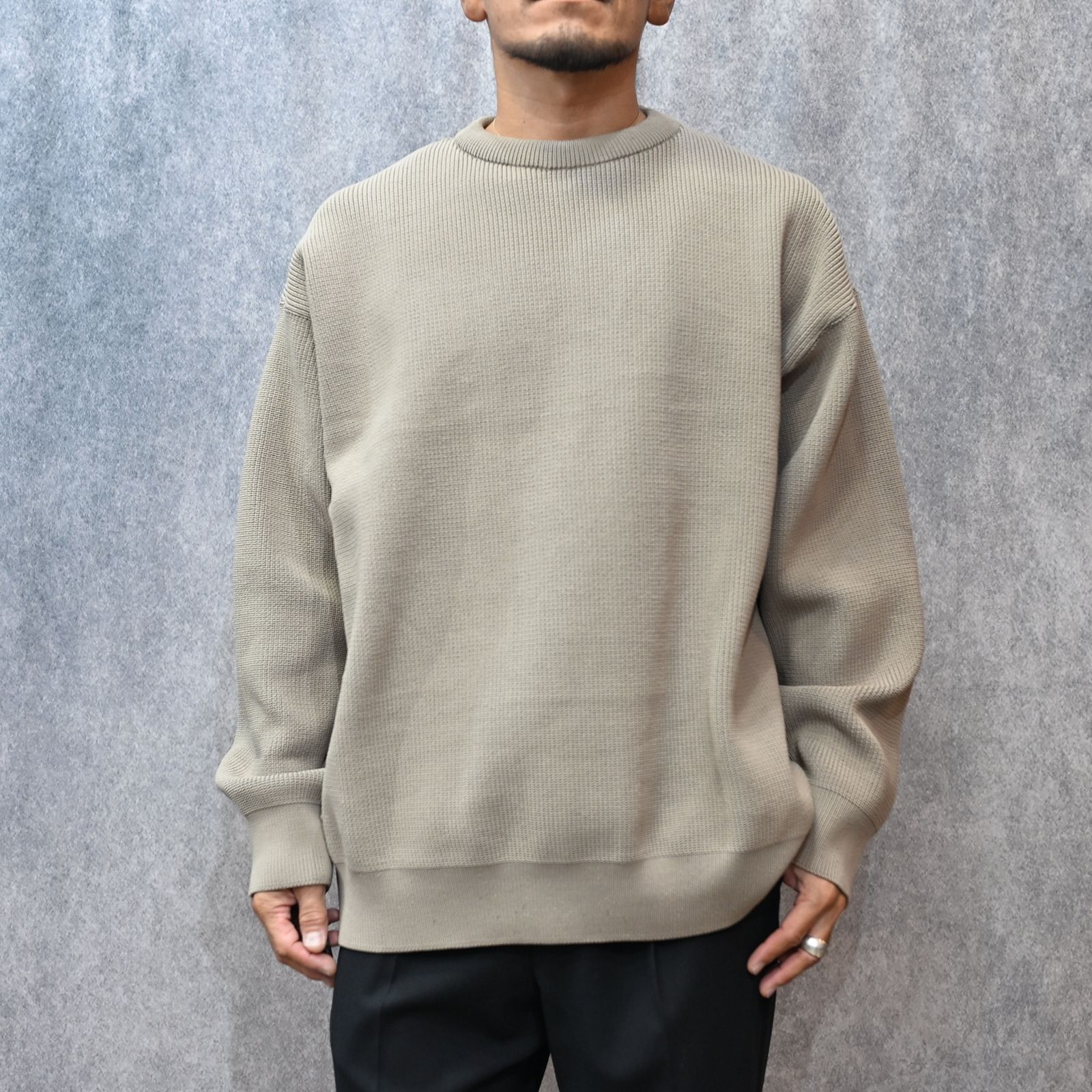 EXCHANGE SERVICE TOPS KNIT （BEIGE）｜リバーシブル ニット｜9252-KT02-016