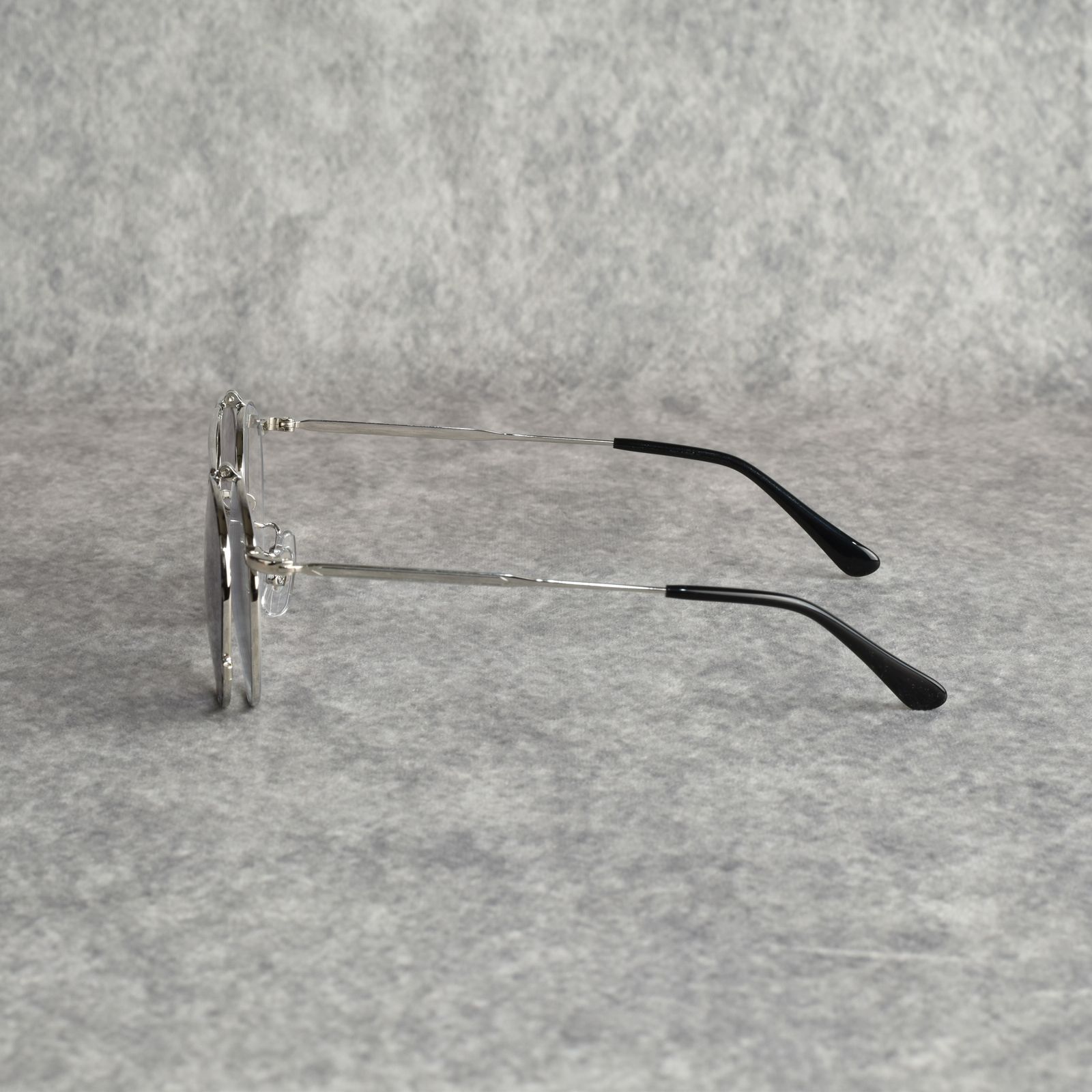 FLIP UP TYPE CIRCLE METAL GLASSES (SILVER/GRAY) / フリップアップタイプ サークルメタル サングラス