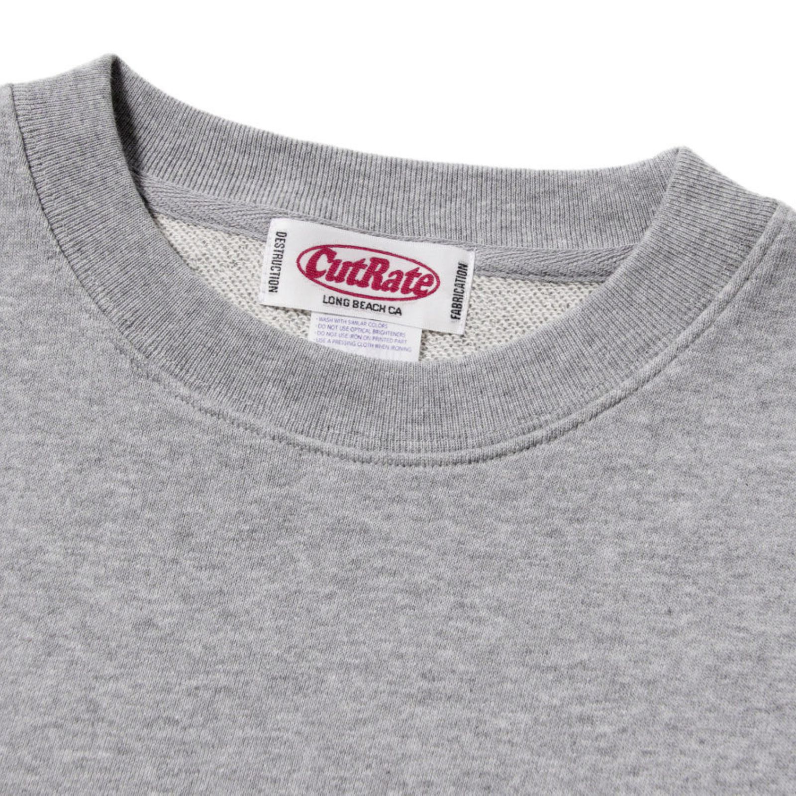 CUTRATE LOGO CREW NECK SWEAT (MIX GRAY)｜プリント スウェット トレーナー｜CR-26SS005