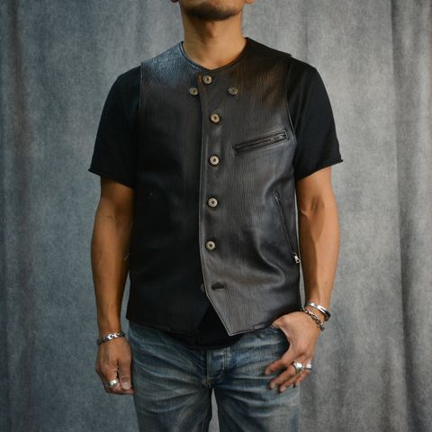 ゴートタンニン レザー ベスト （BLACK）