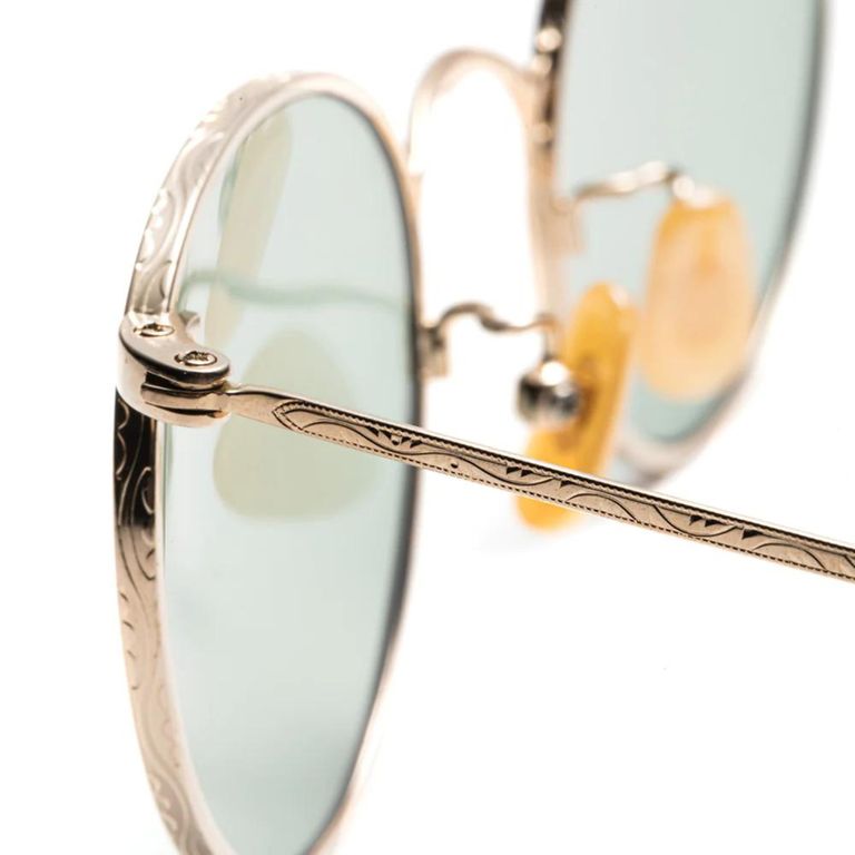 CALEE - VINTAGE TYPE CIRCLE METAL GLASSES (GOLD / BROWN CALEE - VINTAGE TYPE CIRCLE METAL GLASSES (GOLD / BROWN