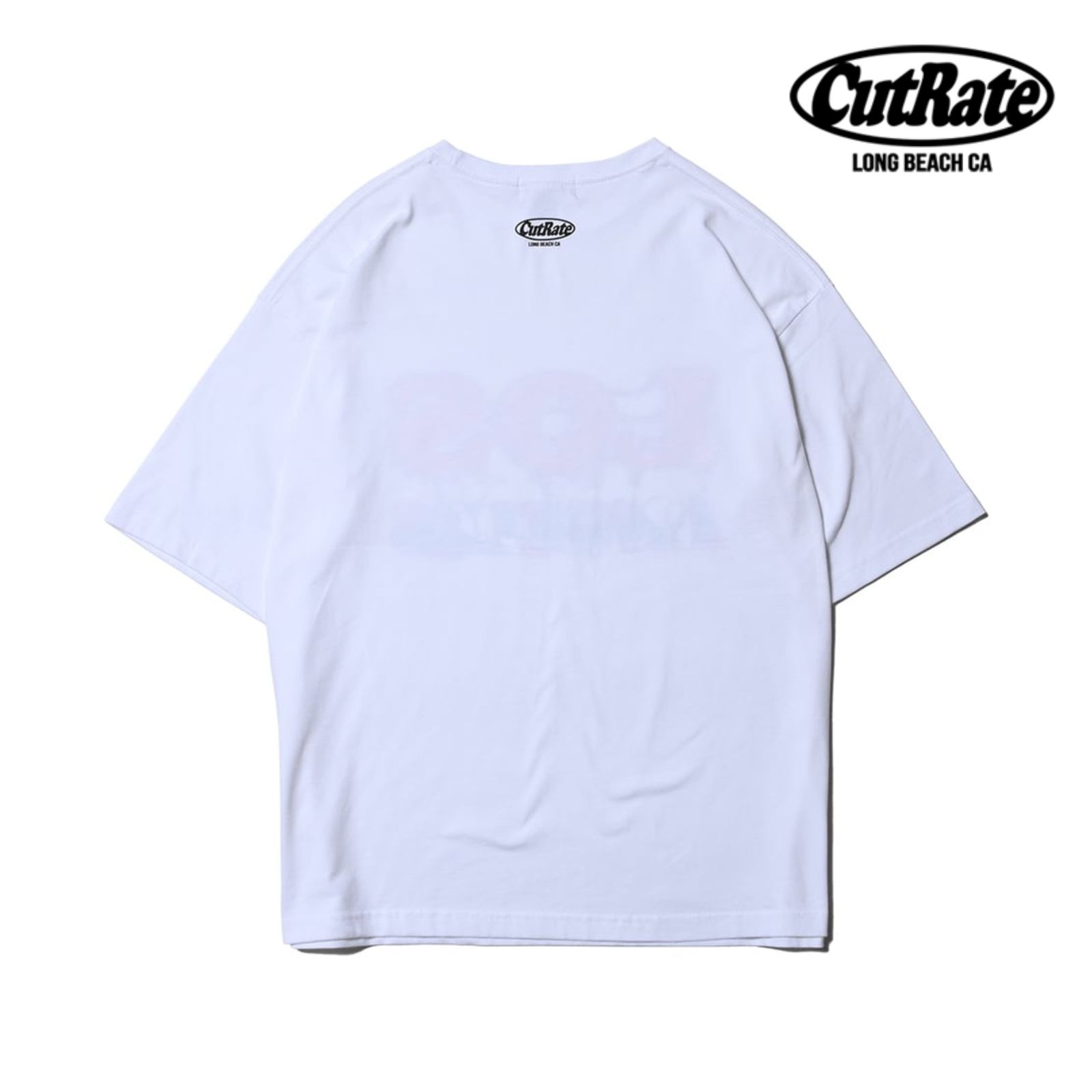 CUTRATE LOS LOGO DROP SHOULDER S/S -T-SHIRT (WHITE) / ドロップショルダー プリントTシャツ