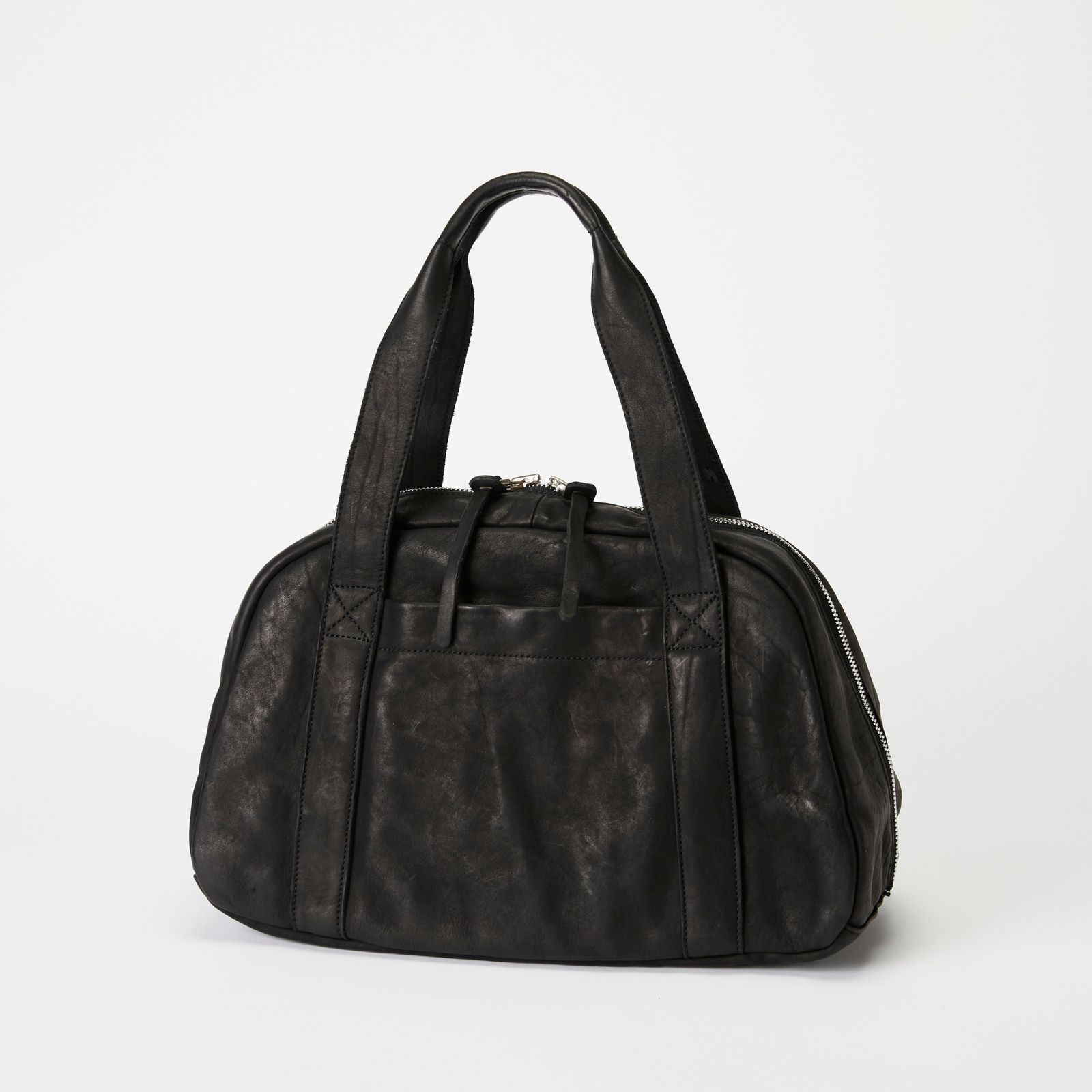 ジャパンダブルショルダー フルタンニン製品染め ボストンバッグ （BLACK）