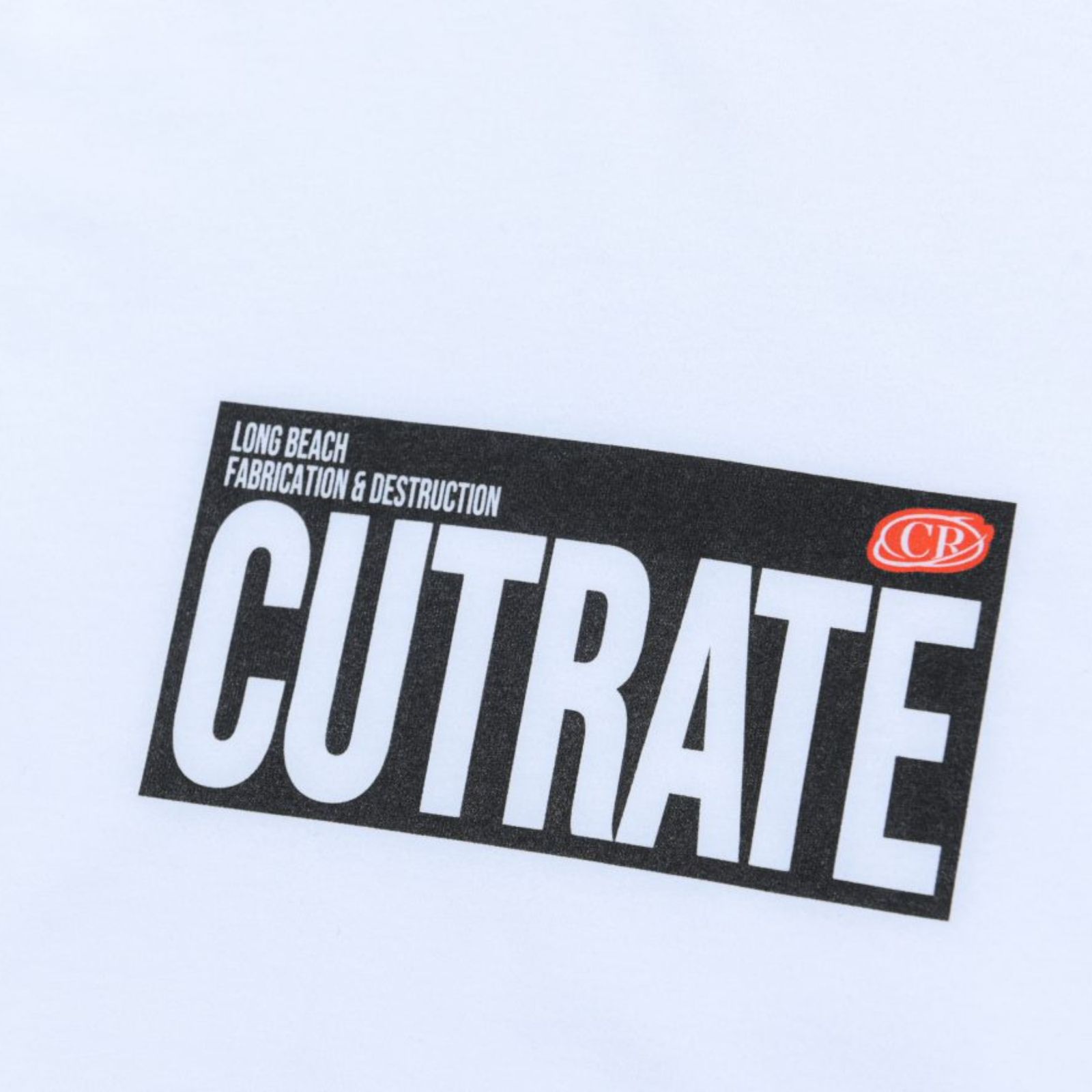 CUTRATE BOX LOGO L/S TEE (WHITE) / ボックスロゴ プリント ロングスリーブ Tシャツ