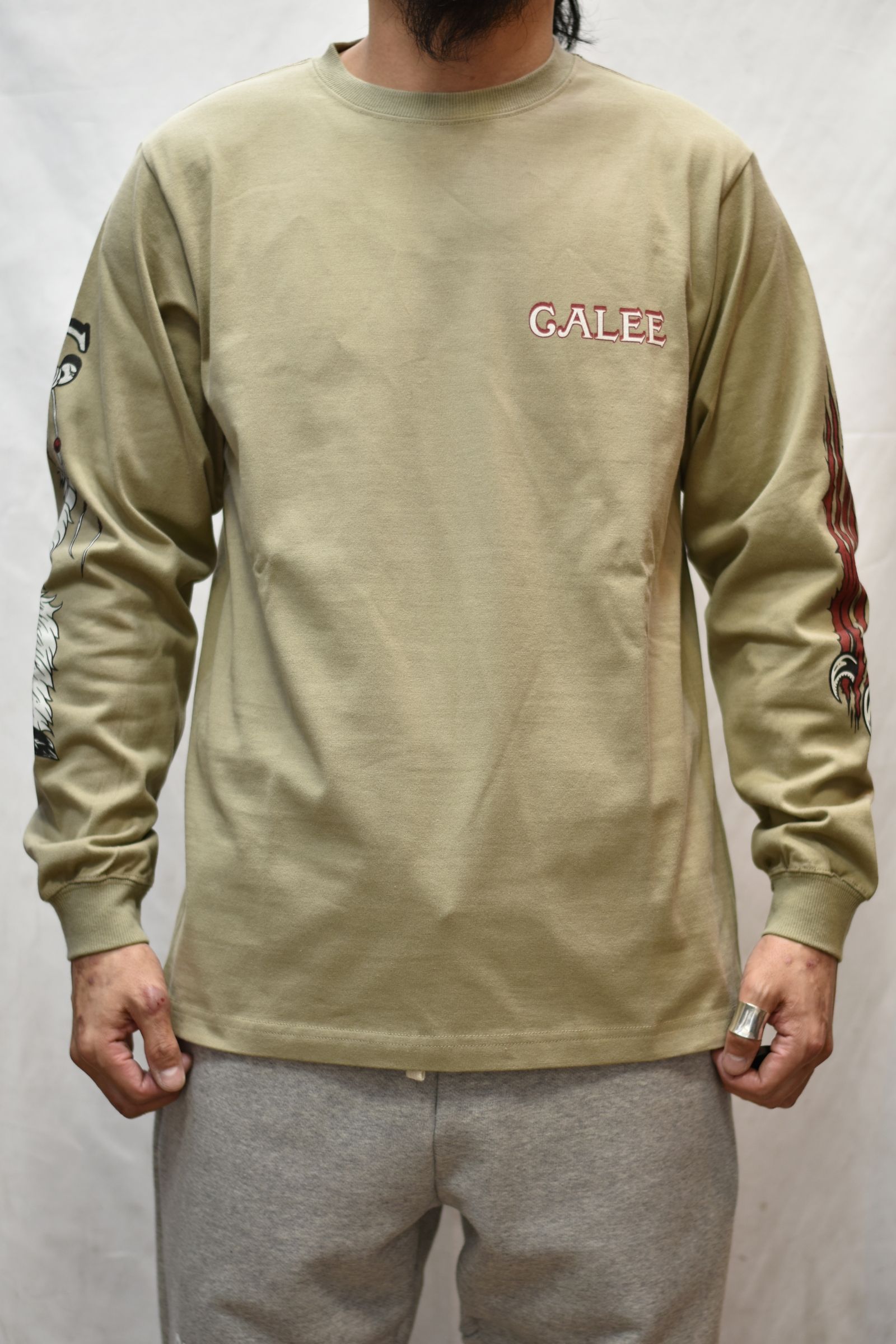 MULTI PRINT L/S TEE (BEIGE)