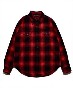Ombre Check Flannel RF Western SH （RPT） / チェックシャツ ウエスタンシャツ （レッド）