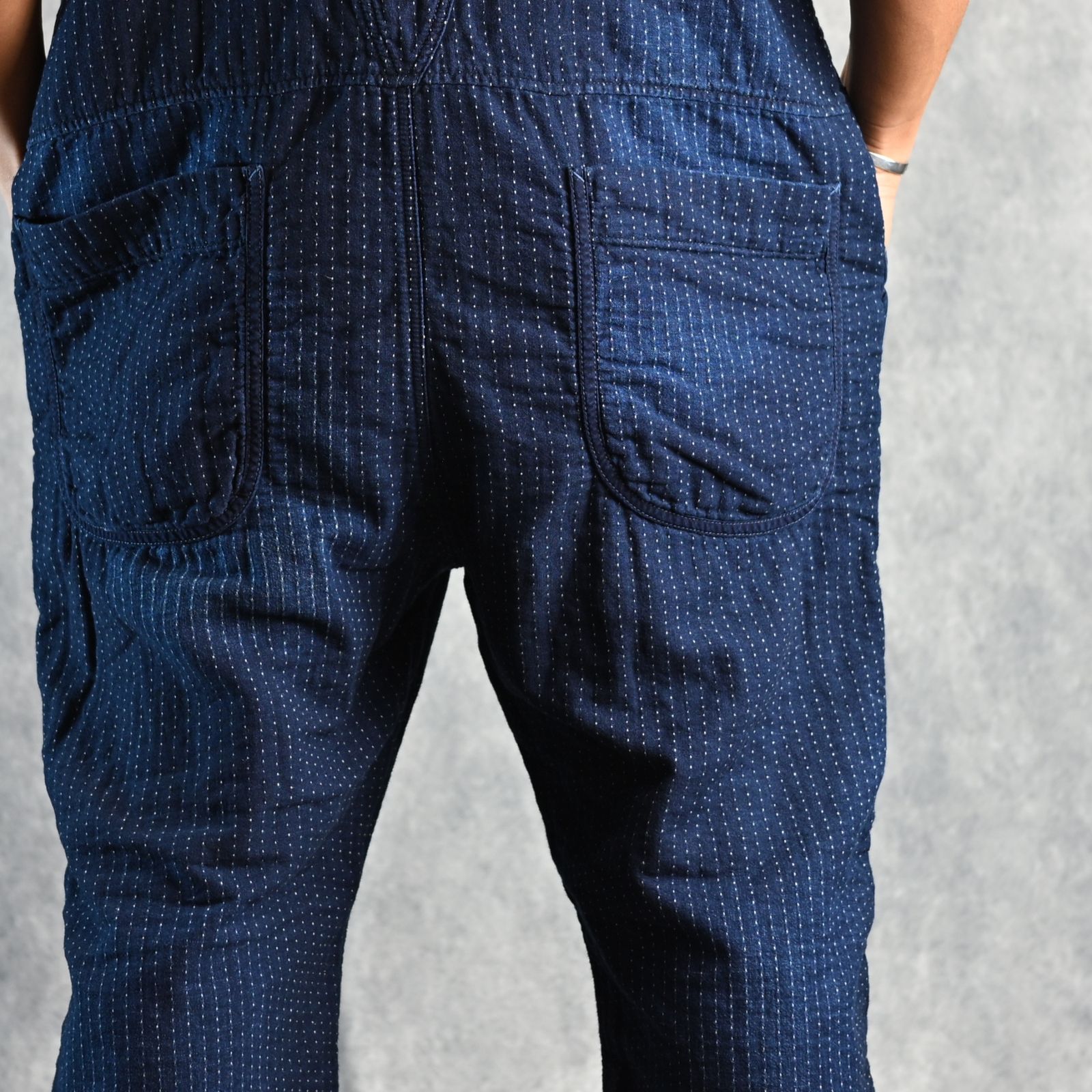 Porter Classic - SASHIKO STRIPE OVERALL (BLUE) / サシコ
