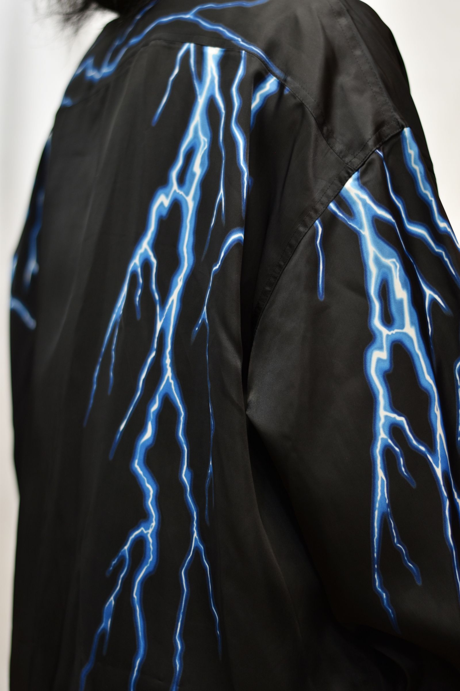 CUPRO OPEN COLLAR SHIRT `LIGHTNING (BK)