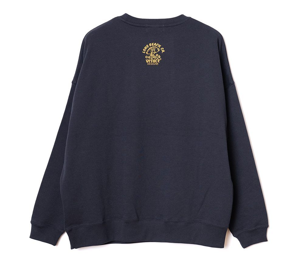 ×VENICE8 COFFEE HOUSE DICE DROP CREW NECK SWEAT (NAVY) / ドロップショルダー クルーネック スウェット