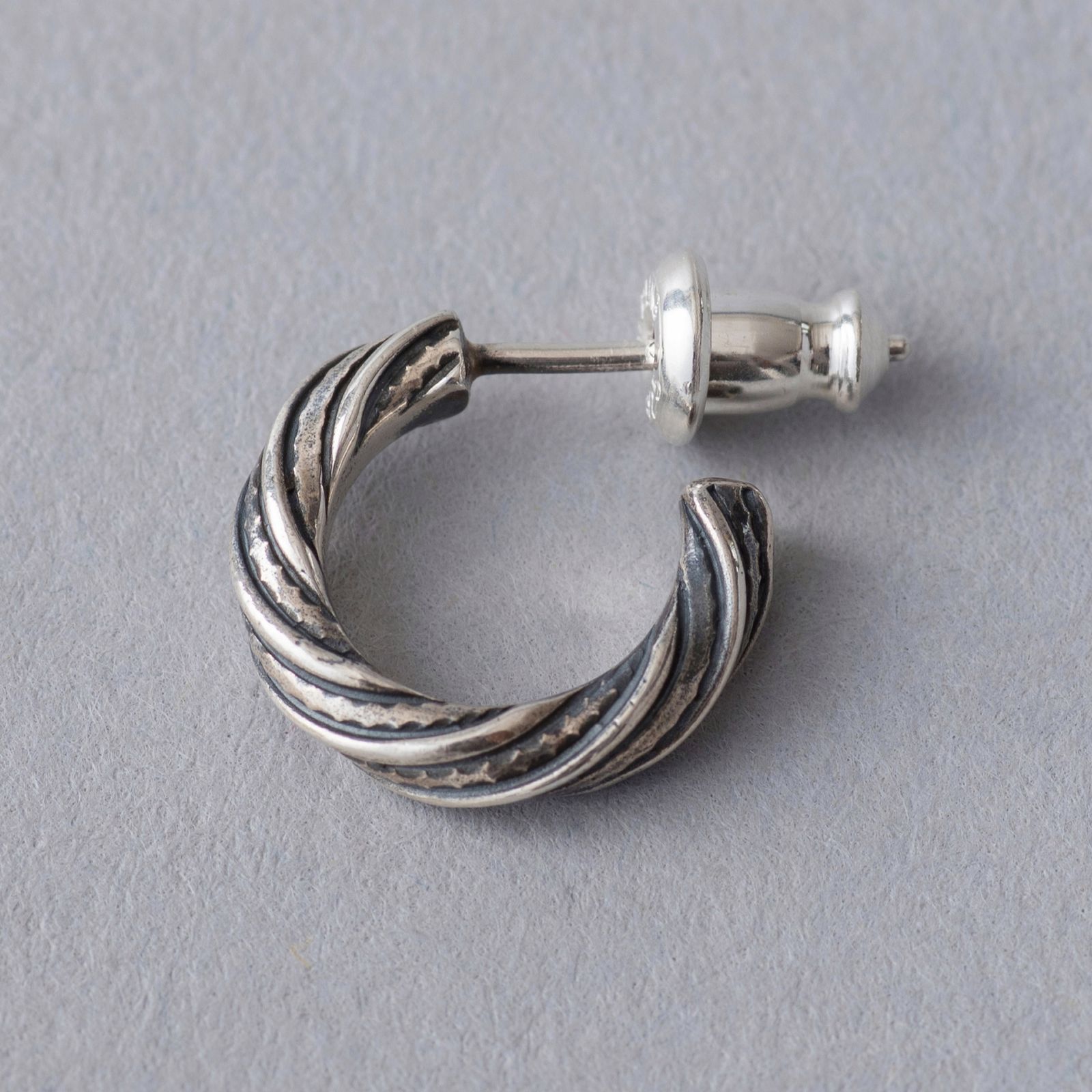 Silver925 Twist Earring "BARREL" (SILVER) / ツイスト ピアス