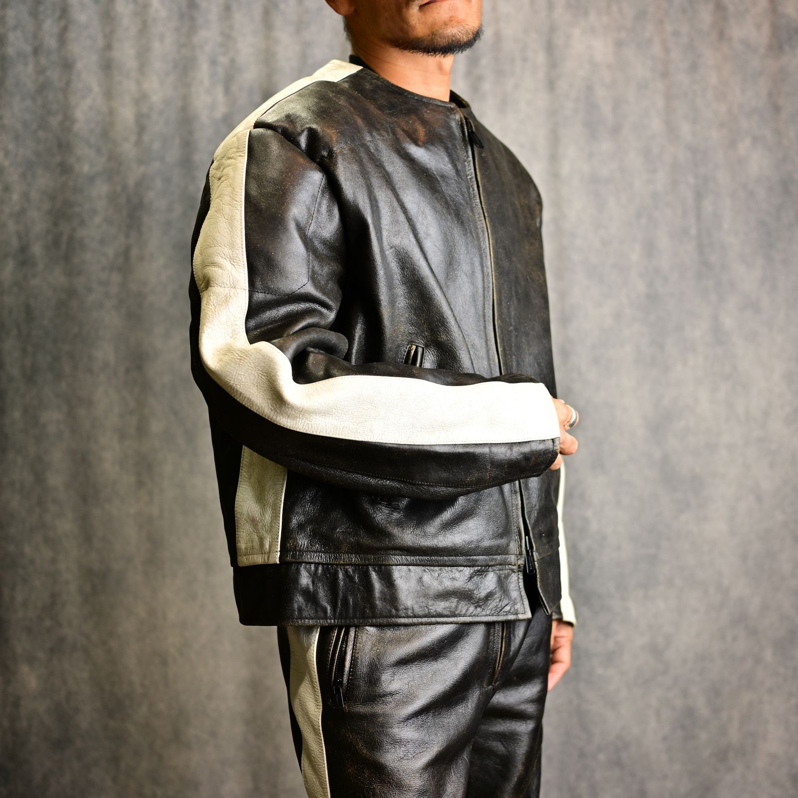 RACING JACKET LEATHER (BLACK) / レーシング レザージャケット （ブラック）
