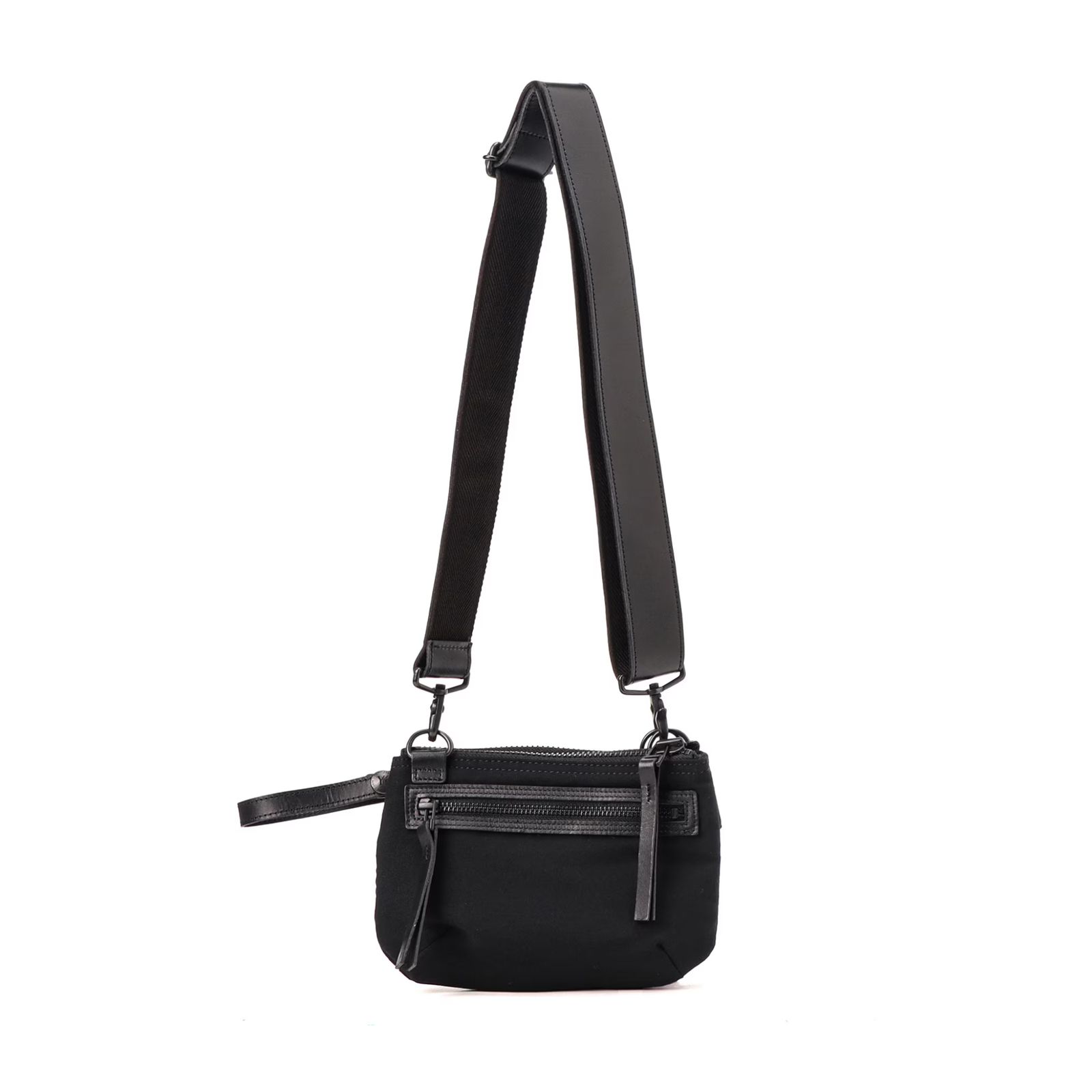 WOOL GABARDINE DOUBLE POUCH （BLACK） /  ウールギャバ ポーチ（ブラック）