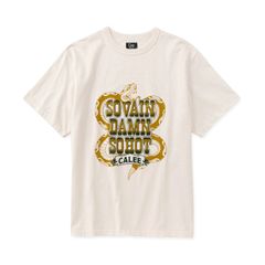 GARMENT DYE SNAKE LOGO TEE ＜BARTHDAY WORKS DESIGN＞ (WHITE)｜スネーク ロゴプリント ポケットTシャツ｜CL-26SS003BW