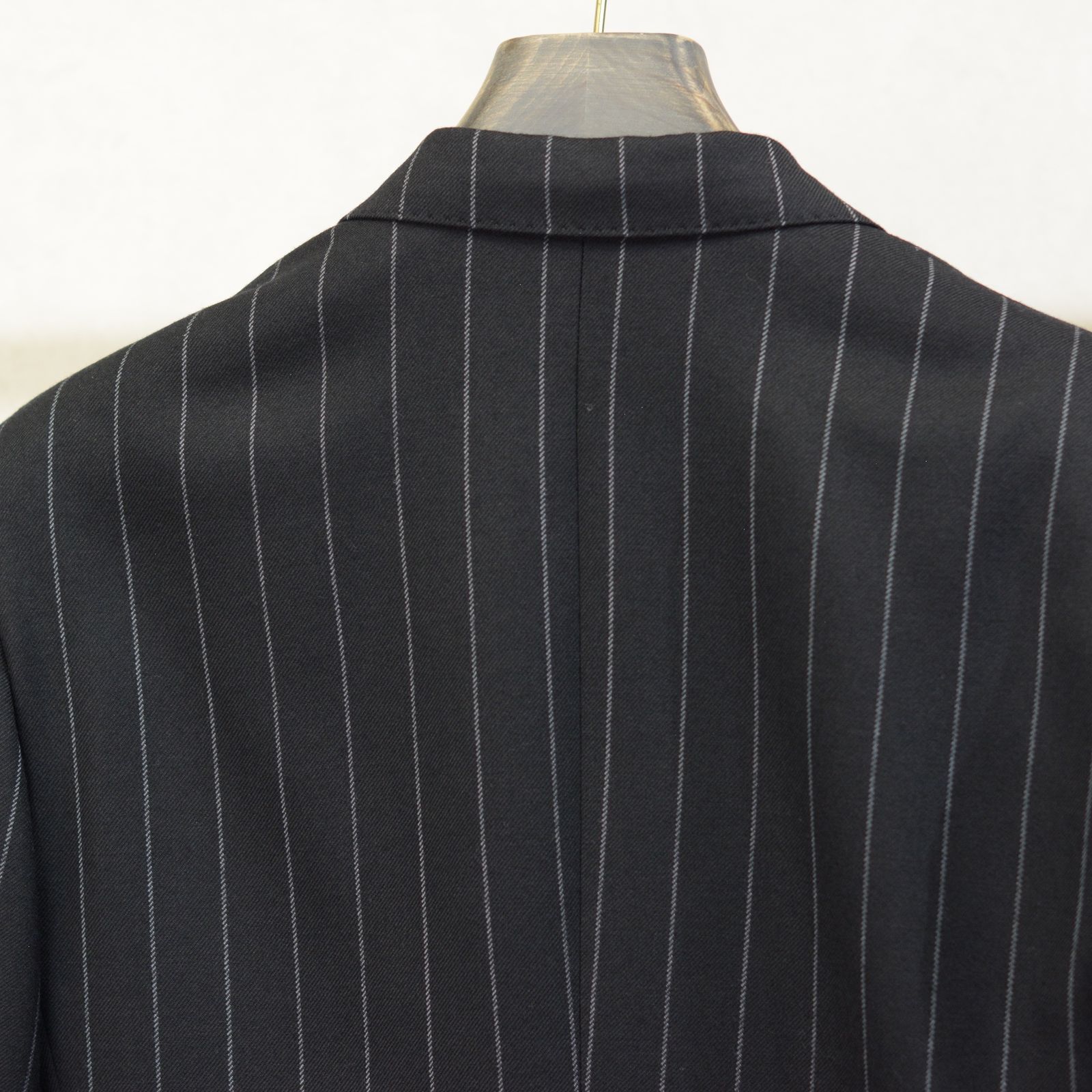 JOHNLAWRENCESULLIVAN - Wool stripe double breasted jacket （BLACK 