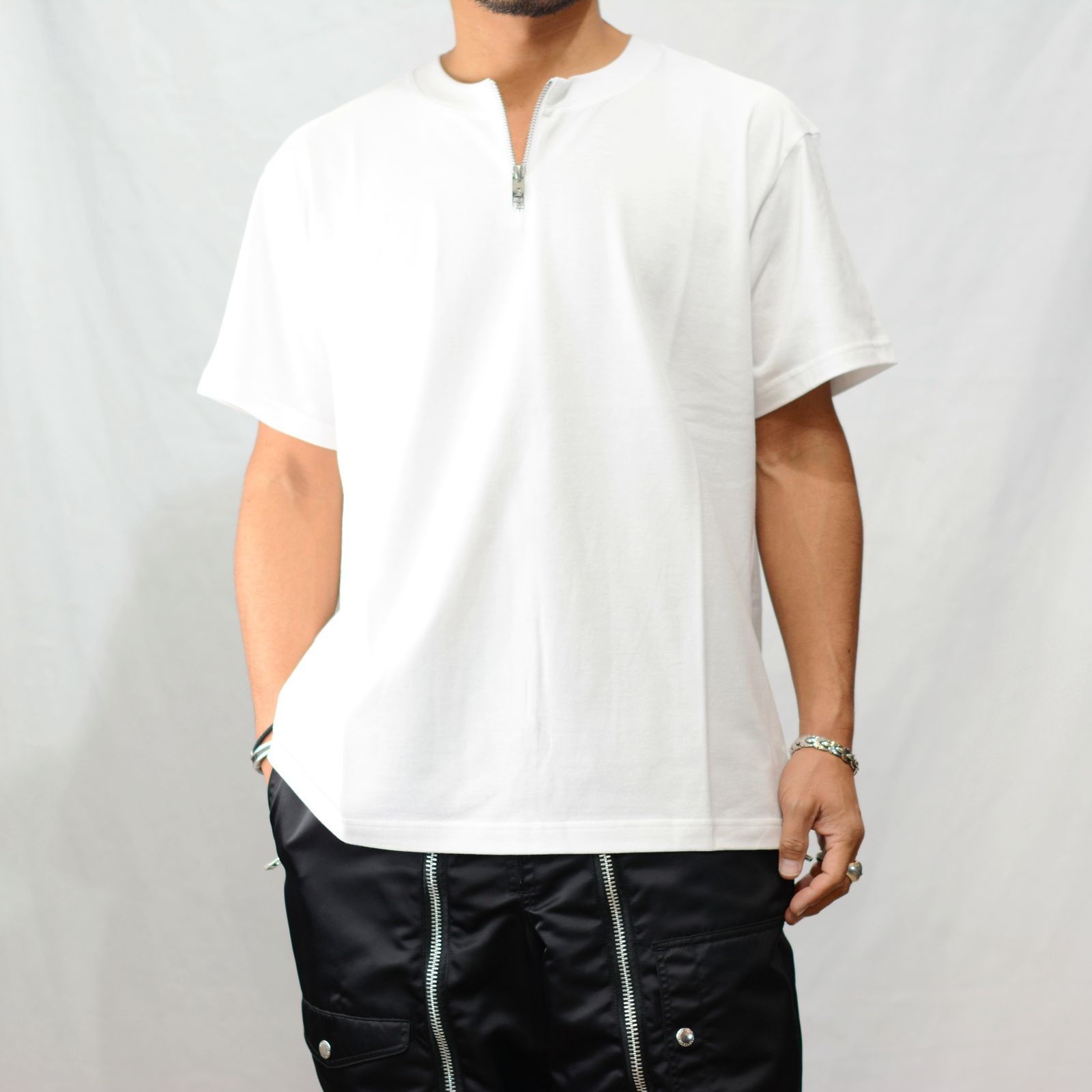 Zip t-shirt （WHT）