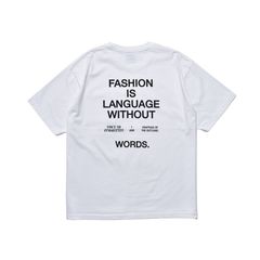 FASHION IS LANGUAGE TEE （WHT） プリント Tシャツ （ホワイト）｜MDFBF08401