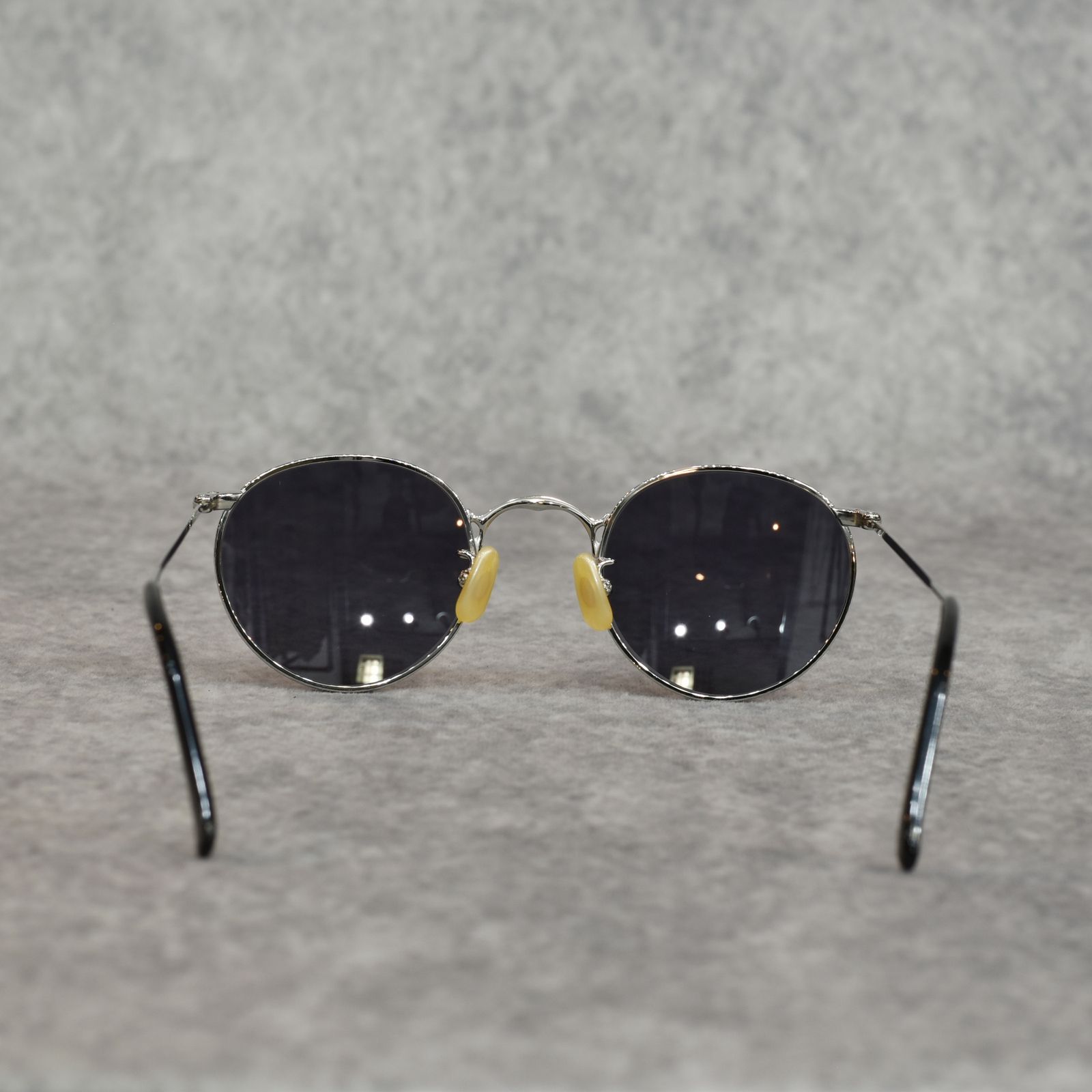 VINTAGE TYPE CIRCLE METAL GLASSES (SILVER / GRAY)｜ヴィンテージタイプ サークルメタル サングラス｜CL-25AW003G