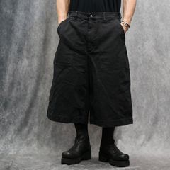 WIDE SHORT CHINO PANTS (BLACK / ブラック) ショート チノパンツ｜2601019