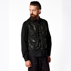 ジャパンステア ミモザレザー製品染め フィッシングベスト （BLACK / ブラック） 2192-02