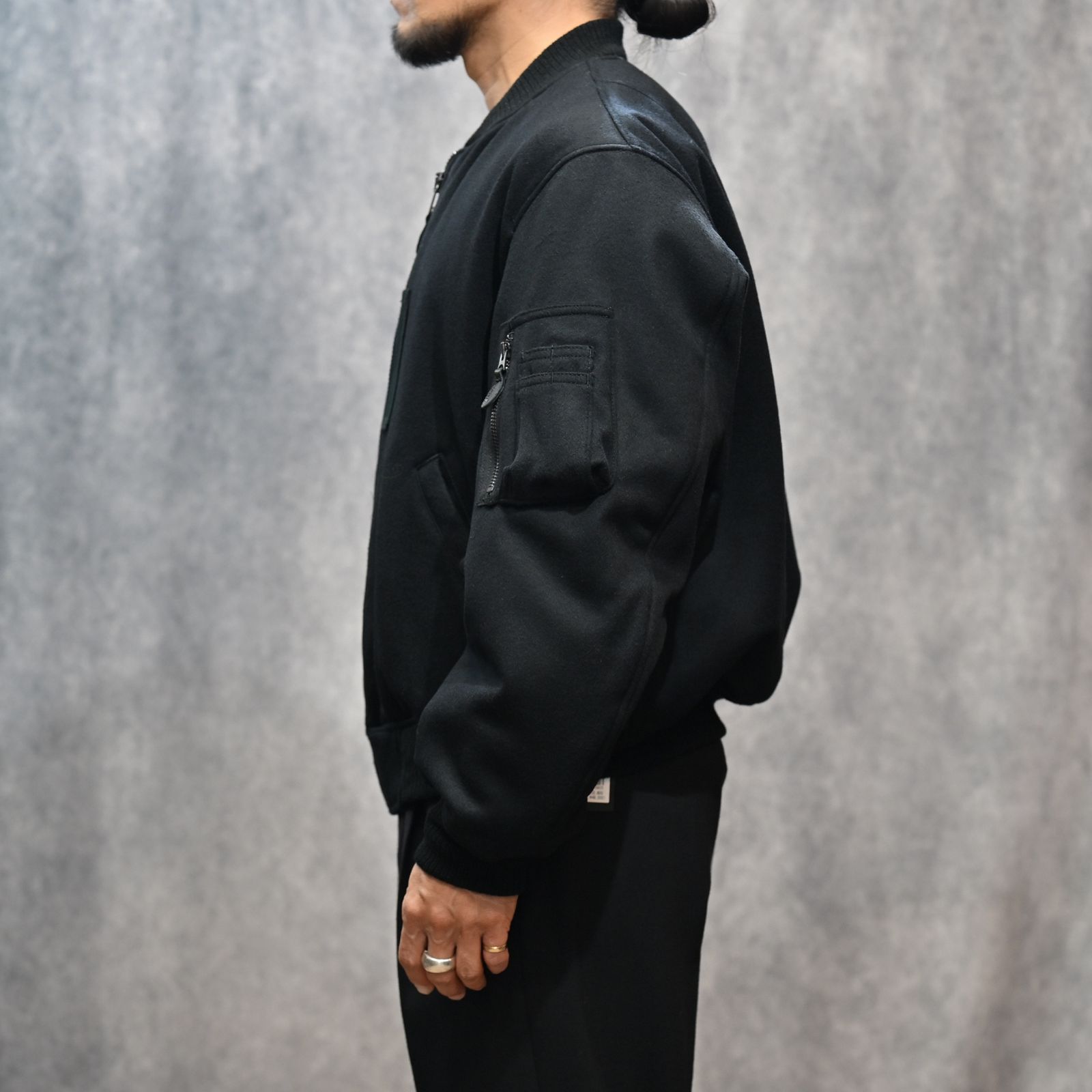 Wool Meiton Bomber JKT （BLK）｜ウールメルトン ボンバージャケット フライトジャケット｜2511-9001