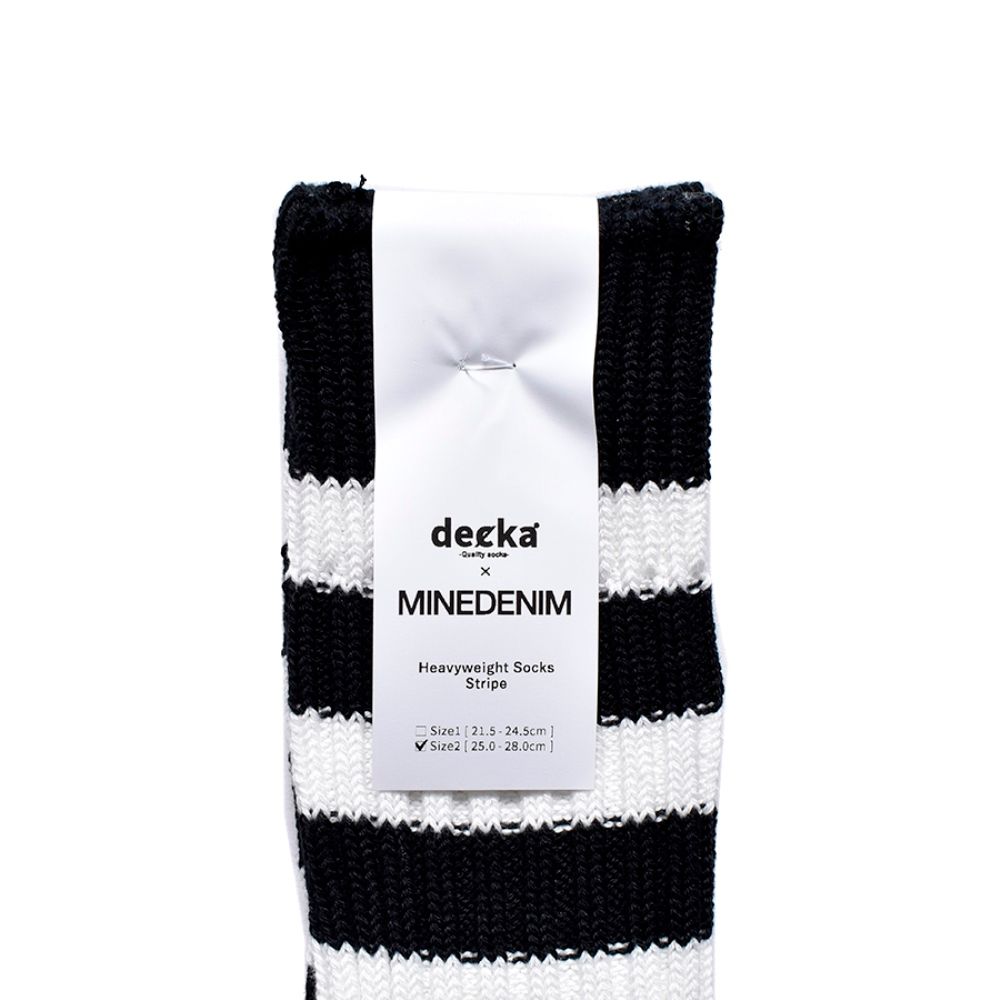 decka* MINEDENIM Border Rib SOX （WPT） /  ボーダーリブソックス （ホワイト）